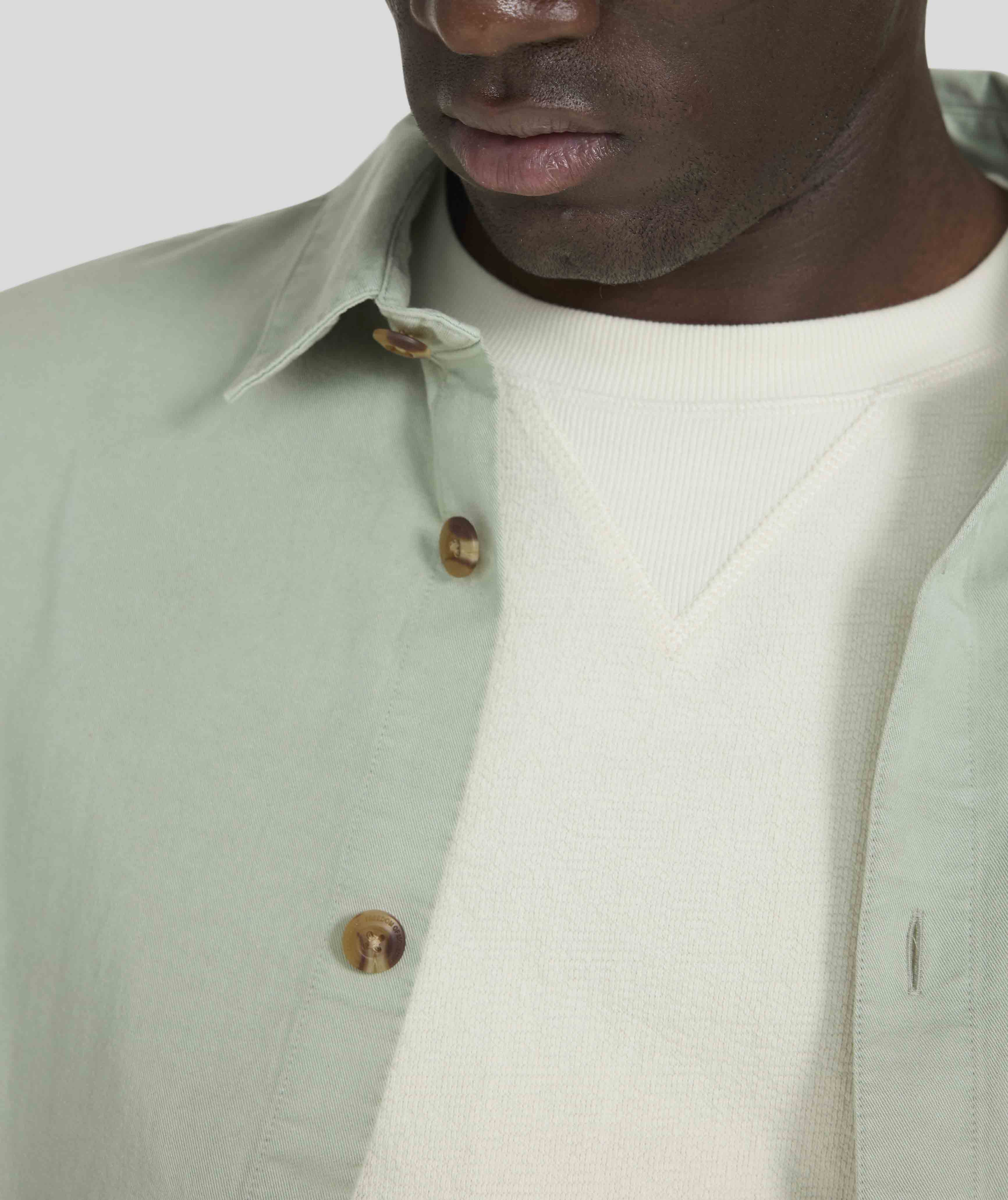 Mens Cotton Twill Shirt -  Willow Green