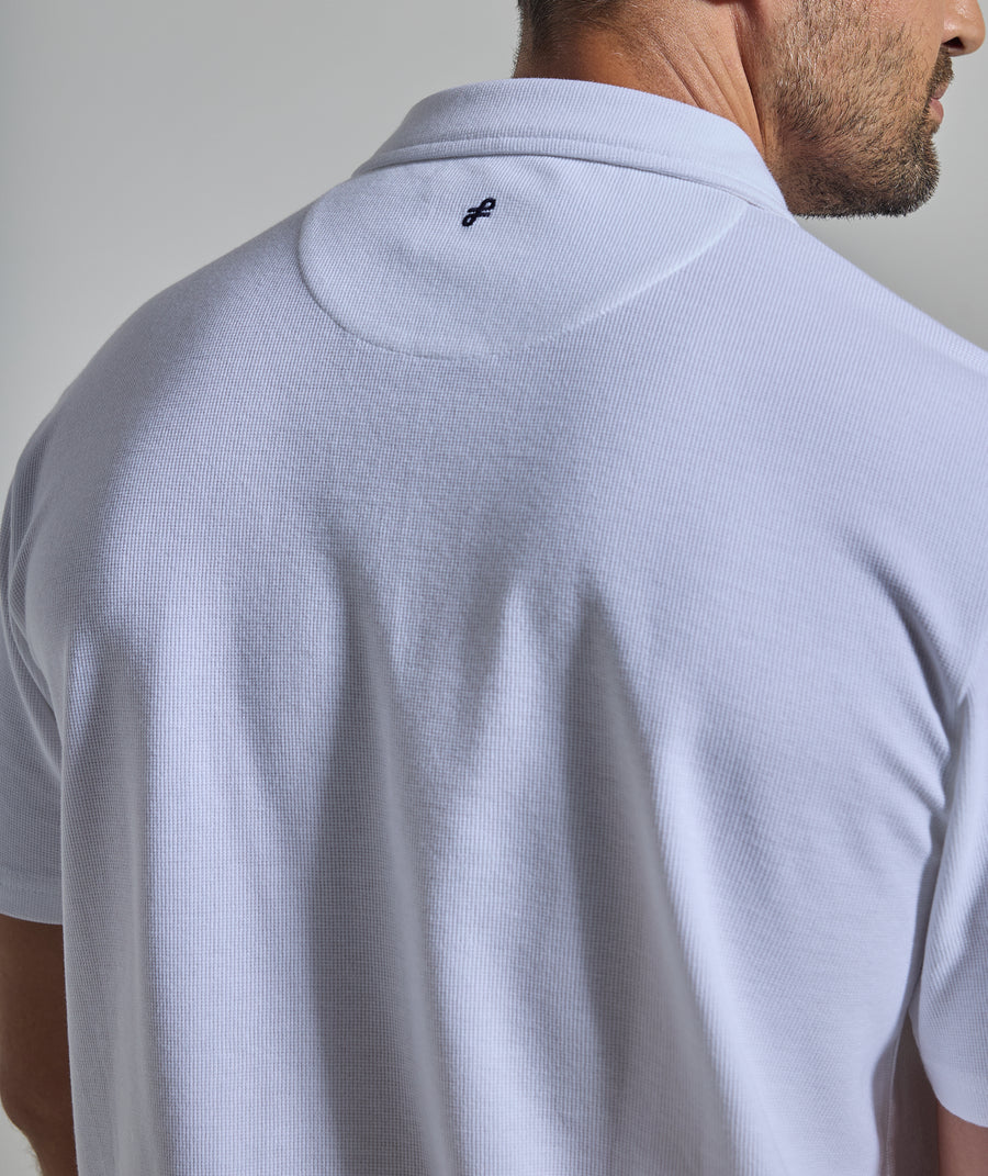 Mens Johnny Collar Golfer - White