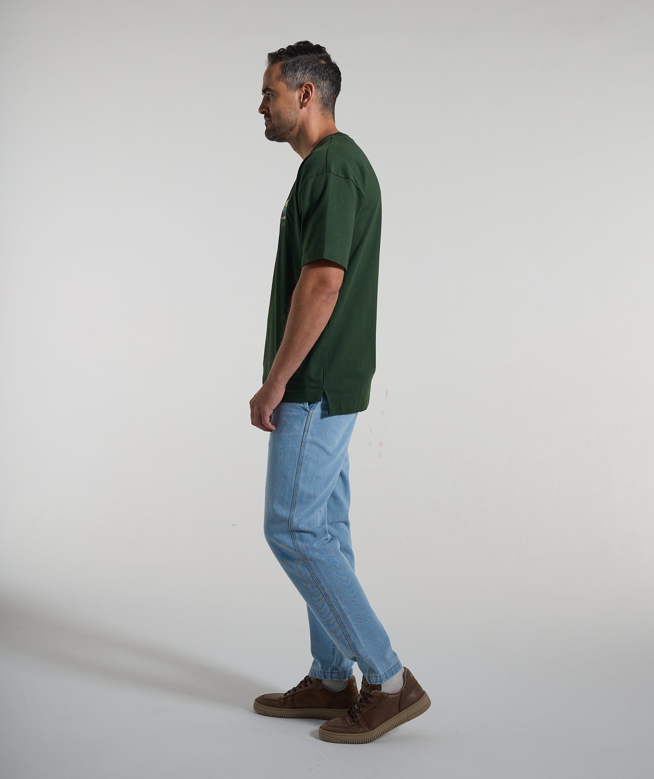 Mens Peaks Patch Tee - Mountain Green
