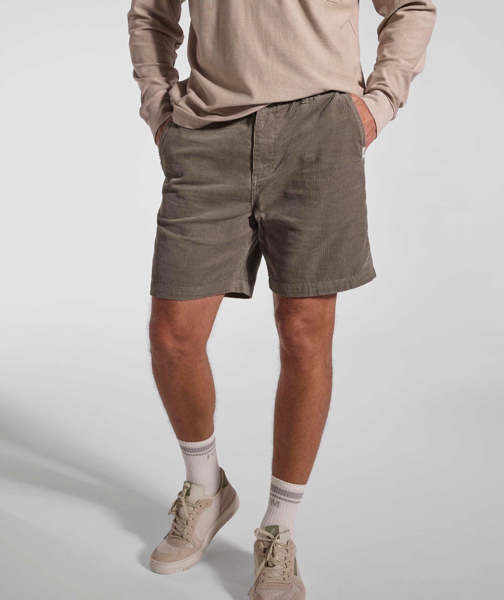 Mens Regular Fit Corduroy Shorts - Sage