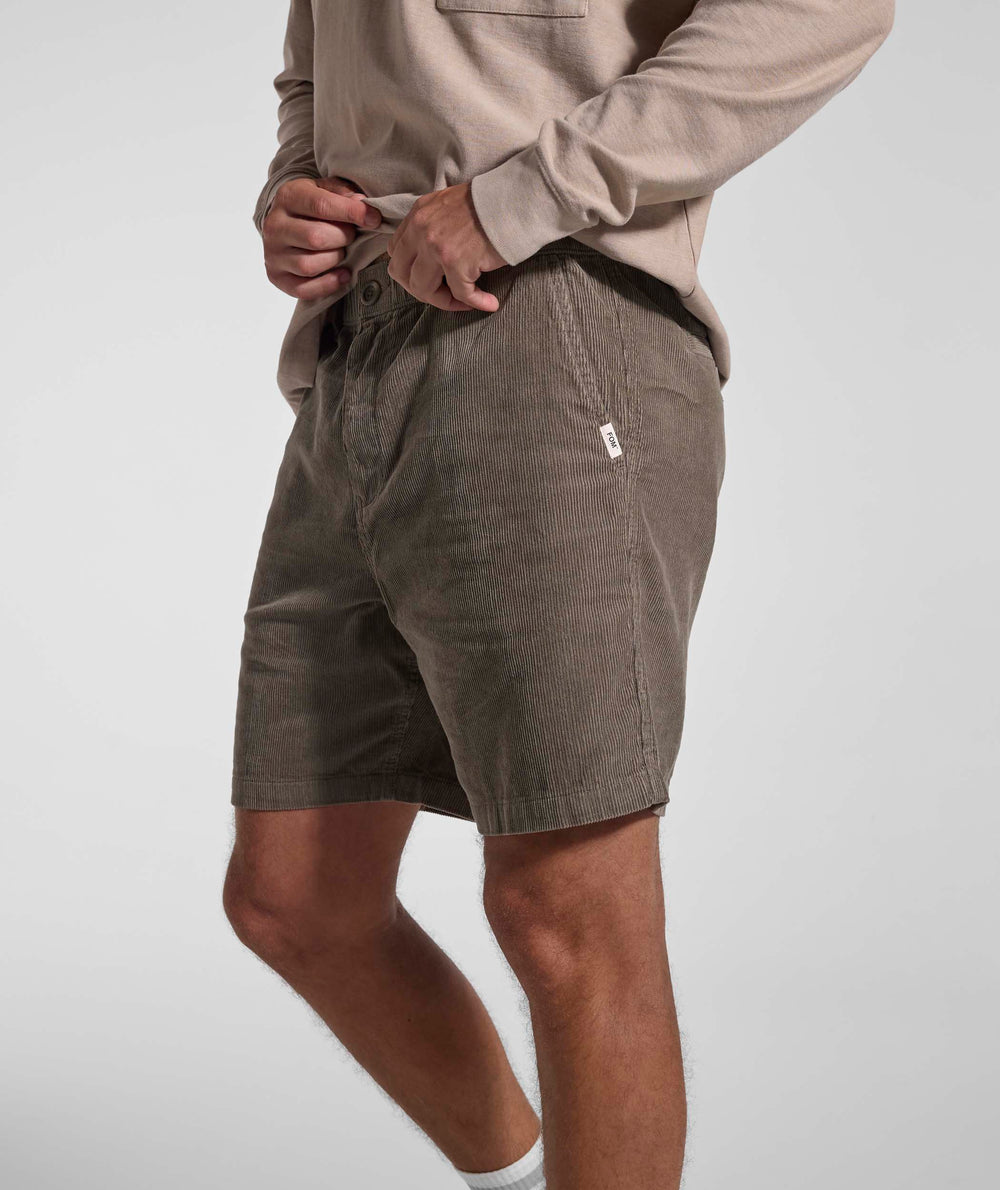 Mens Regular Fit Corduroy Shorts - Sage