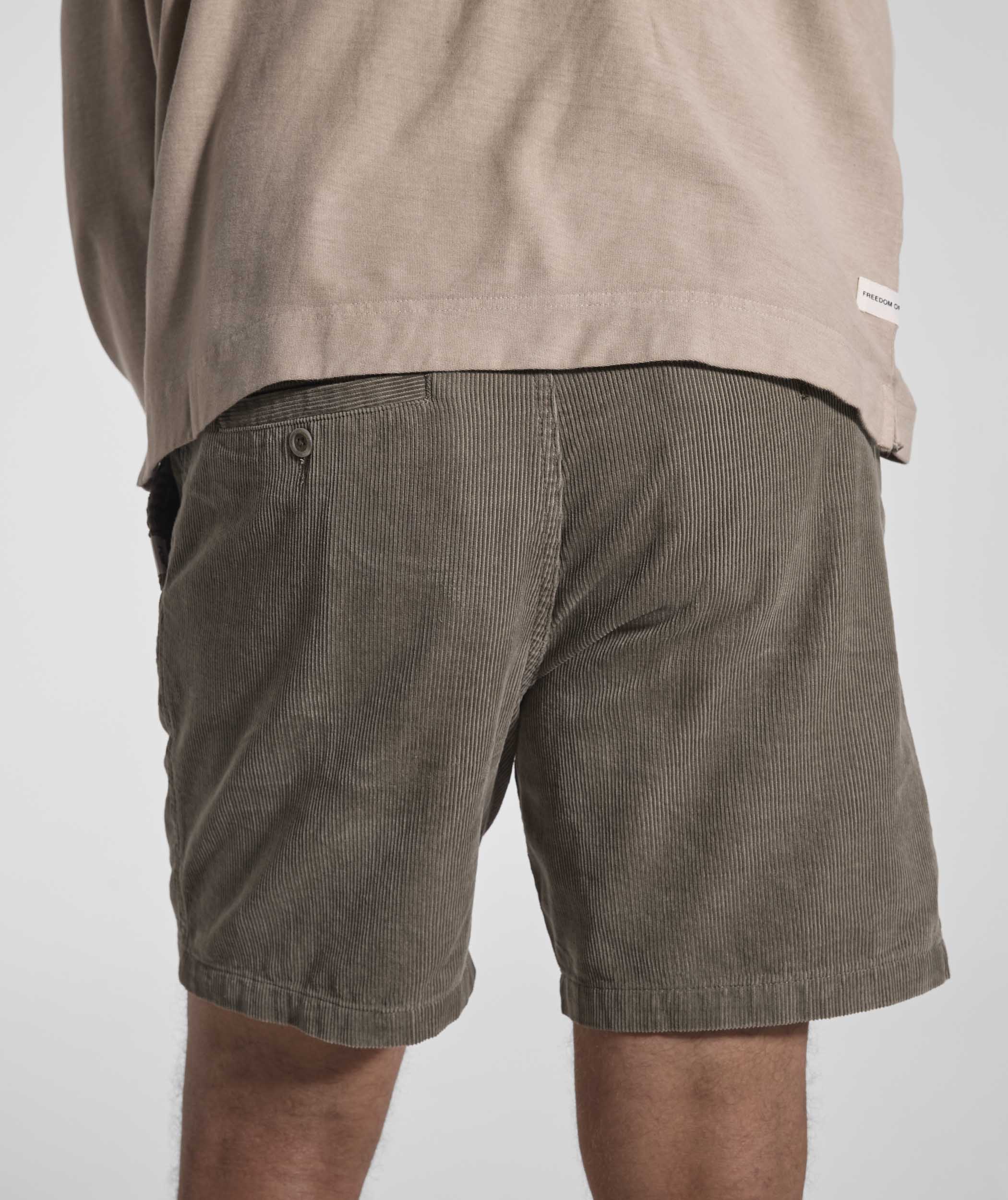Mens Regular Fit Corduroy Shorts - Sage