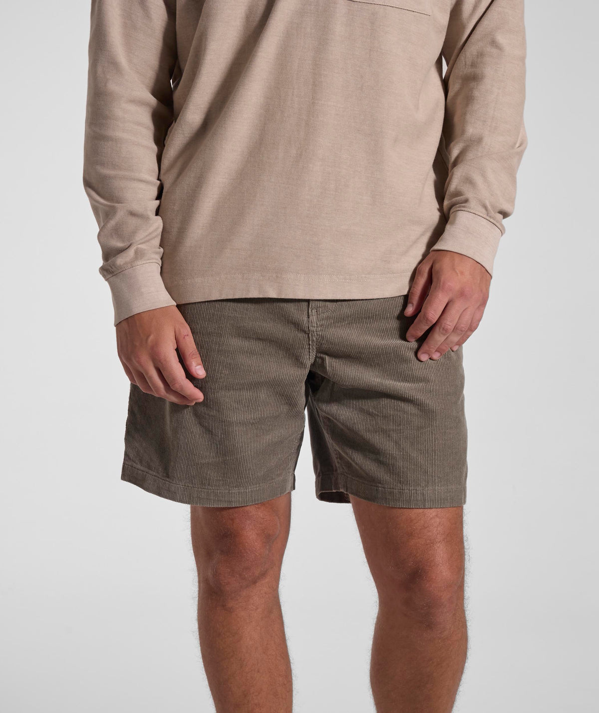 Mens Regular Fit Corduroy Shorts - Sage' S26
