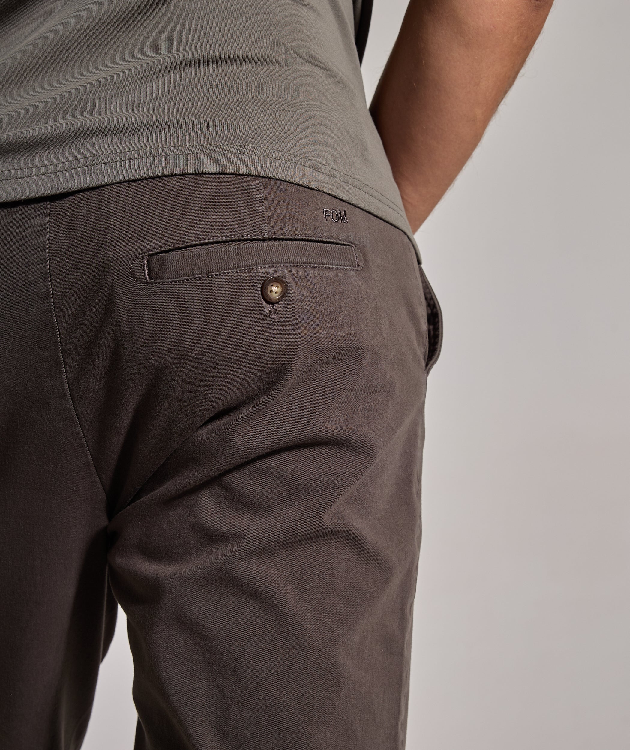Mens Regular Fit Cotton Twill Chino - Charcoal