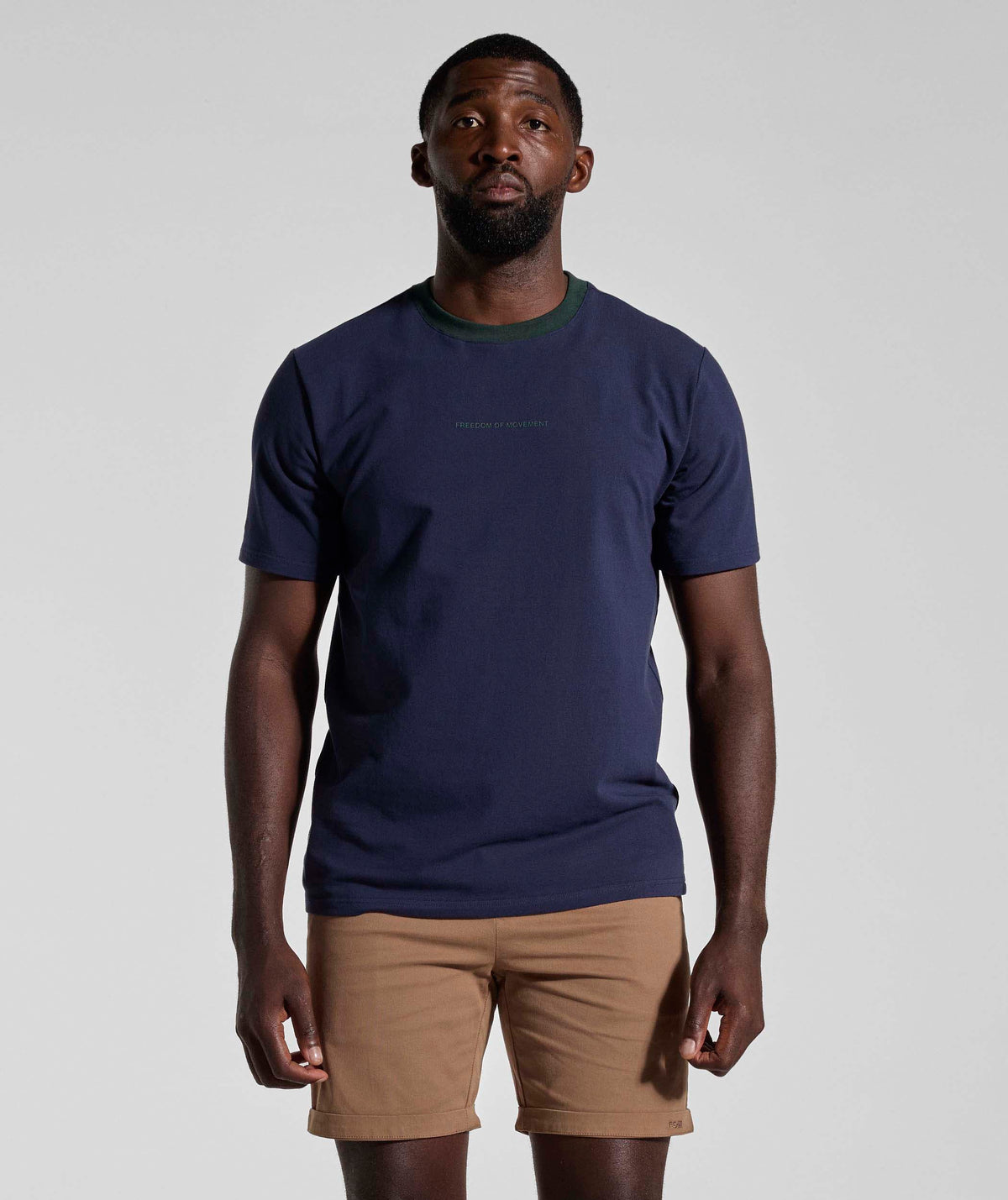 Mens Regular Fit Tee - Navy/ Green