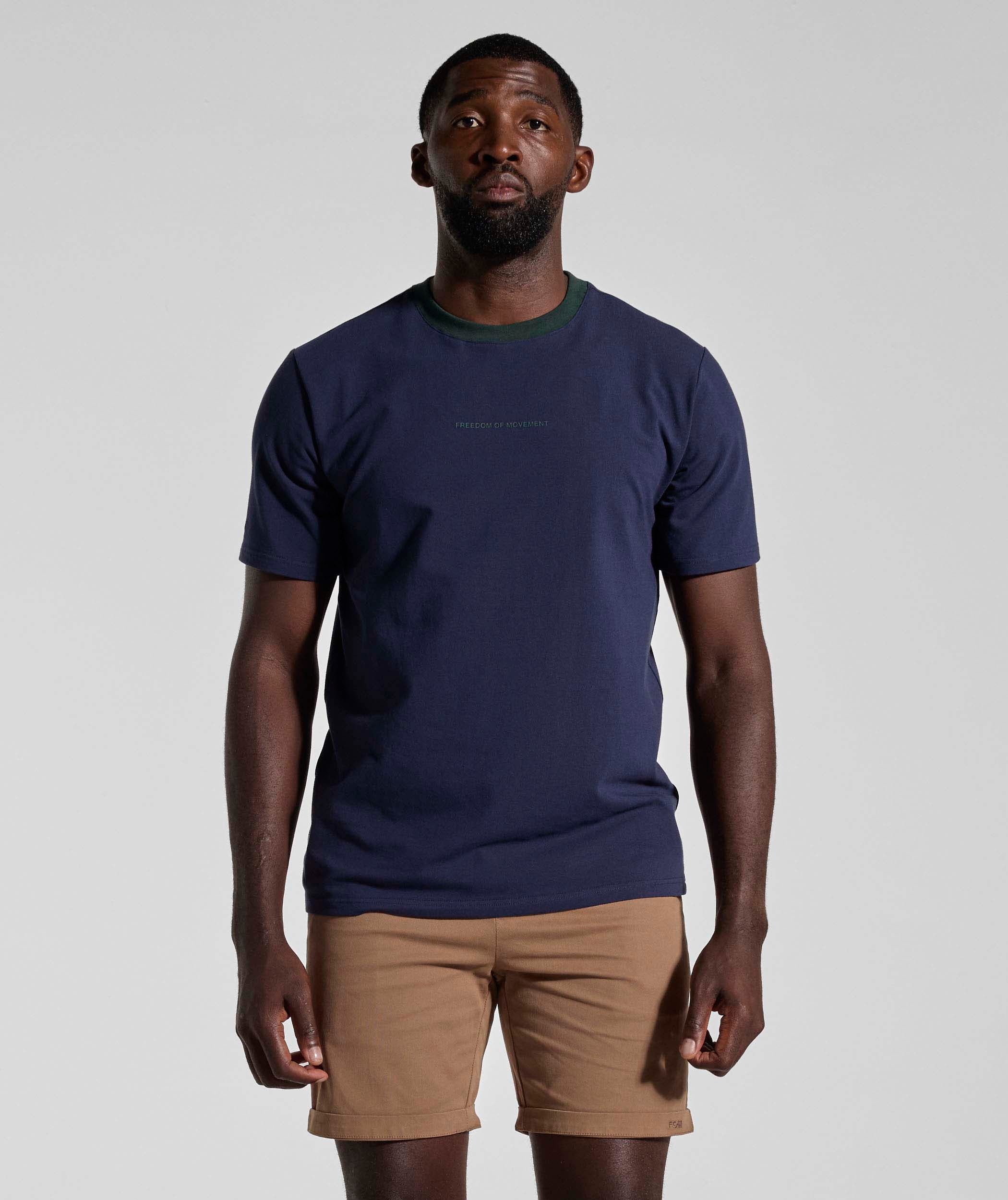 Mens Regular Fit Tee - Navy/ Green
