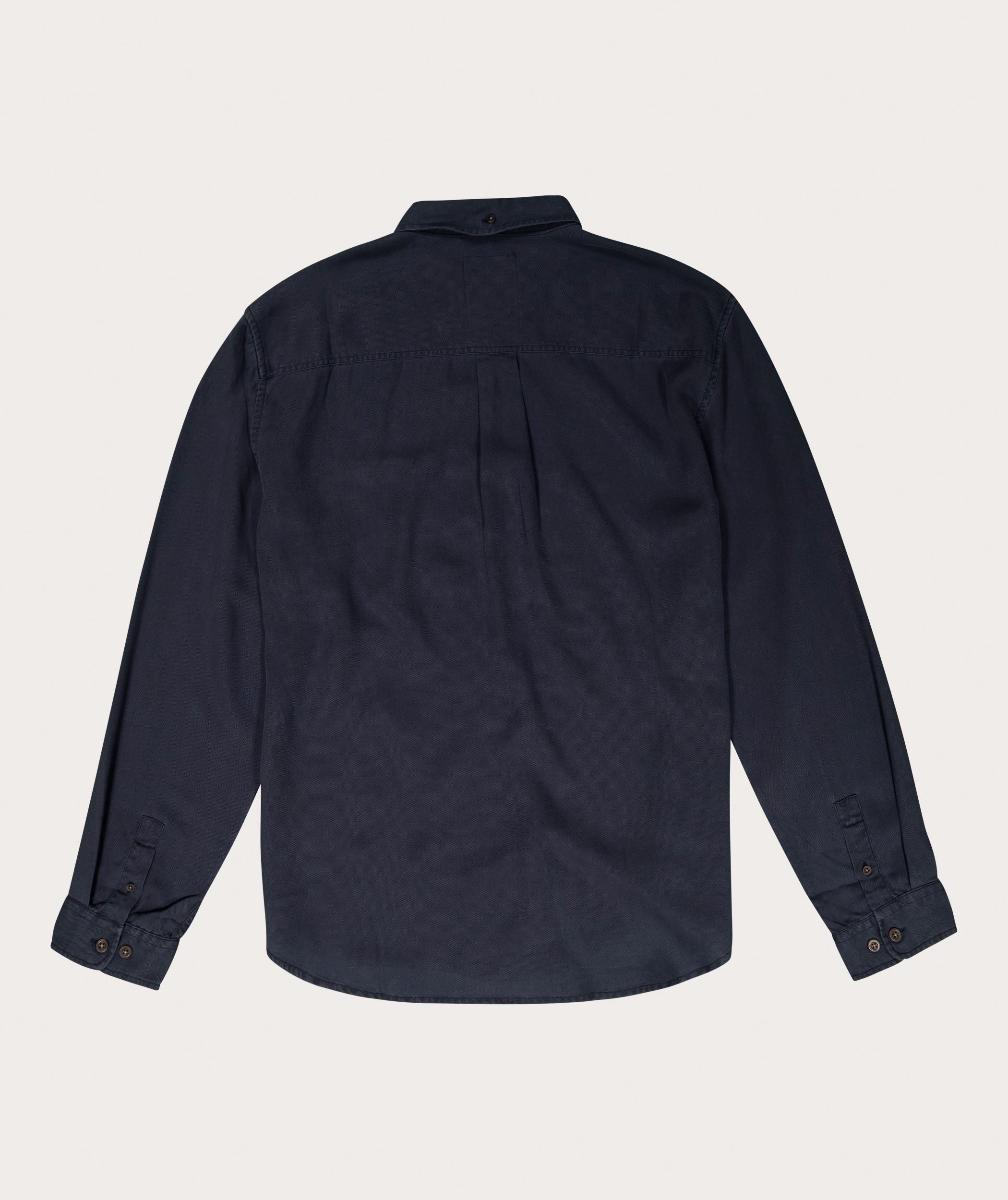 Mens Tencel Texture Long Sleeve Shirt - Ocean Blue