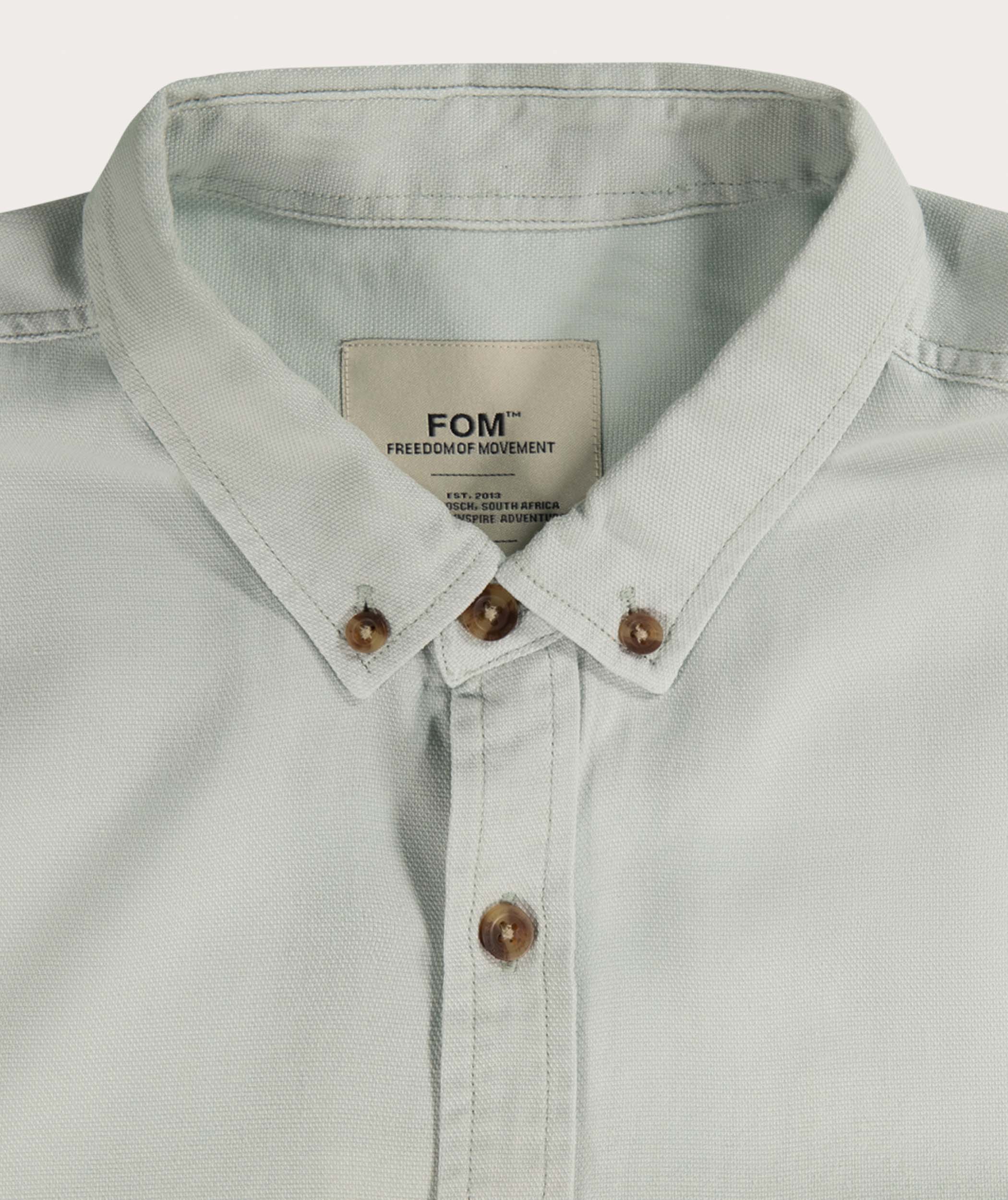 Mens Tencel Texture Long Sleeve Shirt - Washed Seafoam