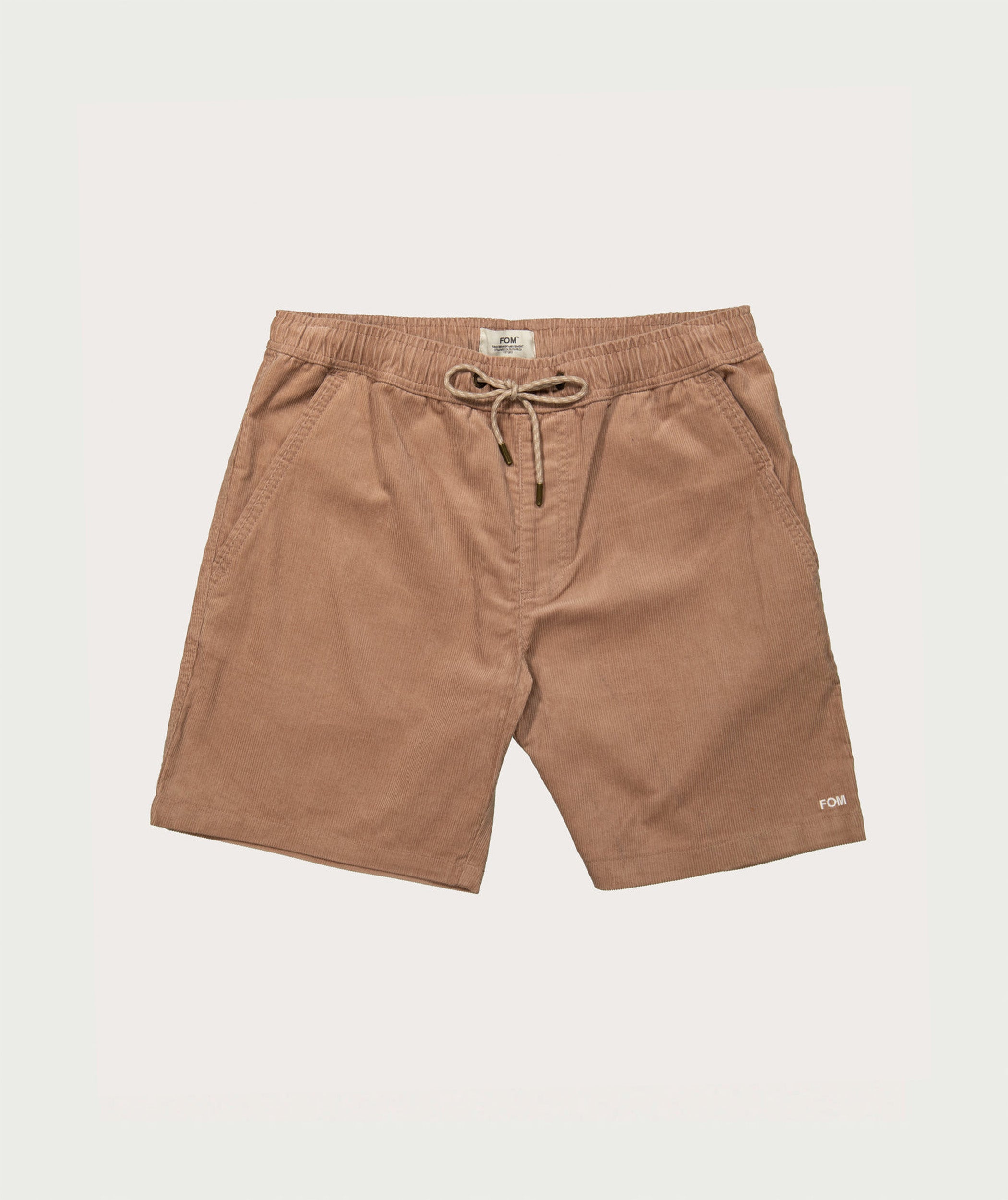 Mens Corduroy Drawcord Shorts - Taupe