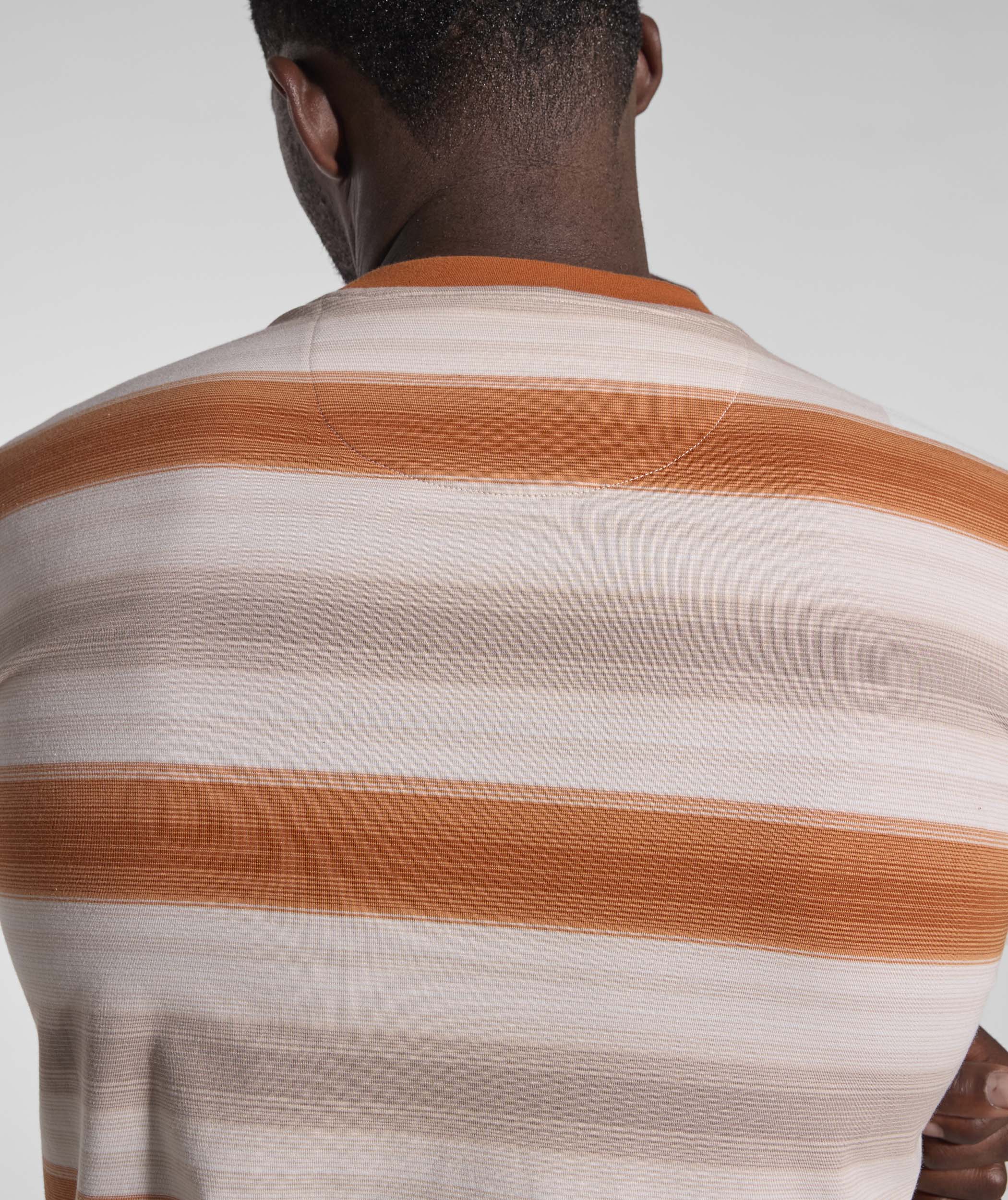 Mens Striped Regular Tee - Umber