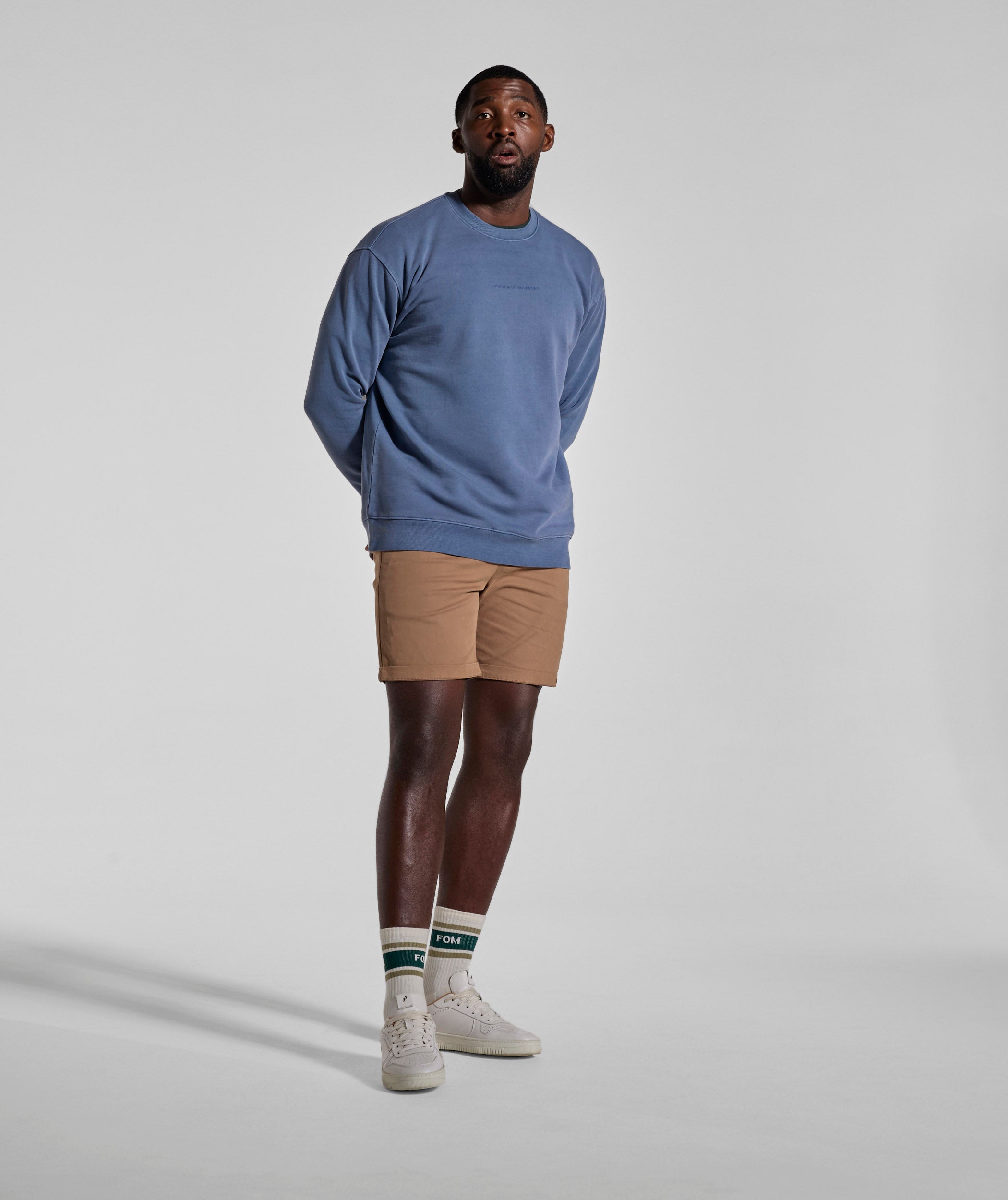 Mens Washed Crew Neck Sweater - Teal