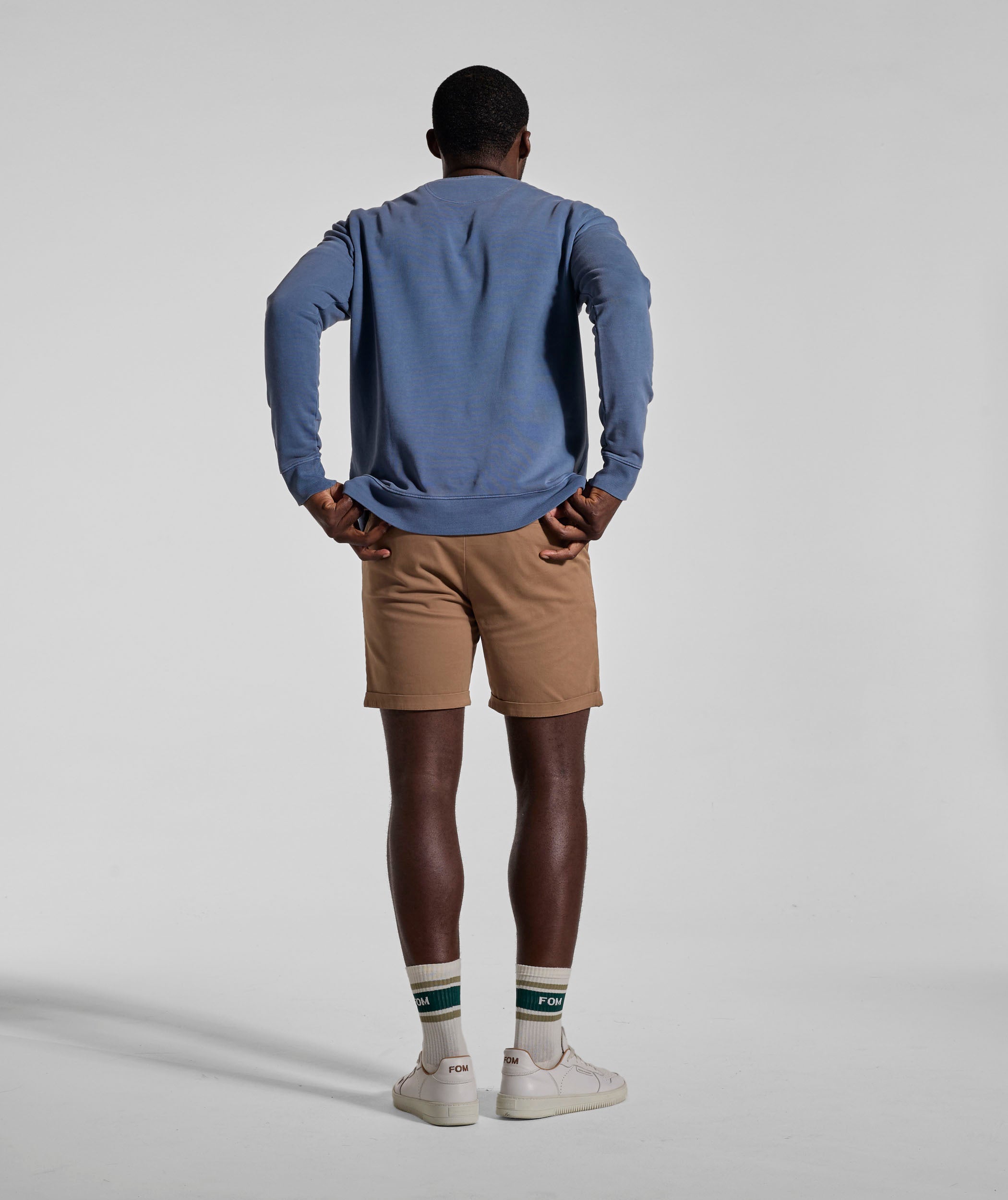 Mens Washed Crew Neck Sweater - Teal