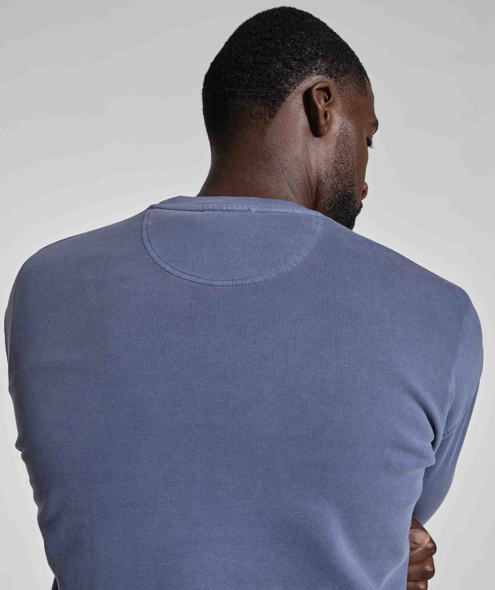 Mens Washed Crew Neck Sweater - Teal