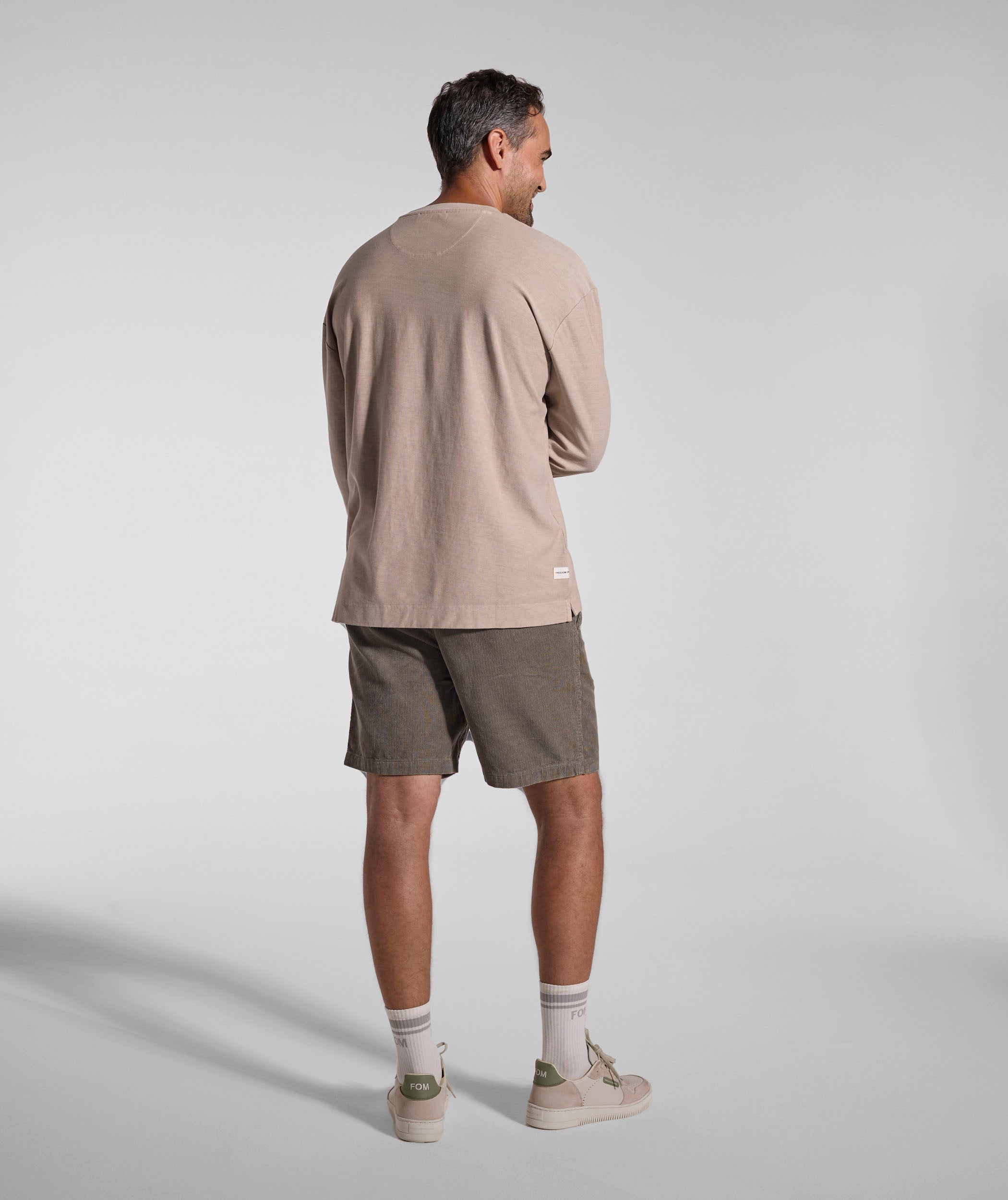 Mens Washed Pocket Long Sleeve Tee - Putty