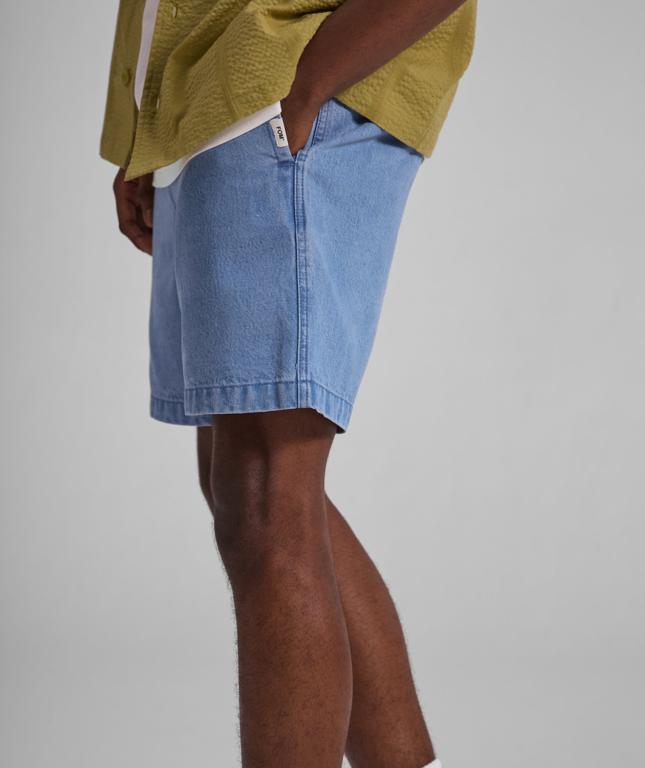 Mens Cotton Twill Shorts - Blue