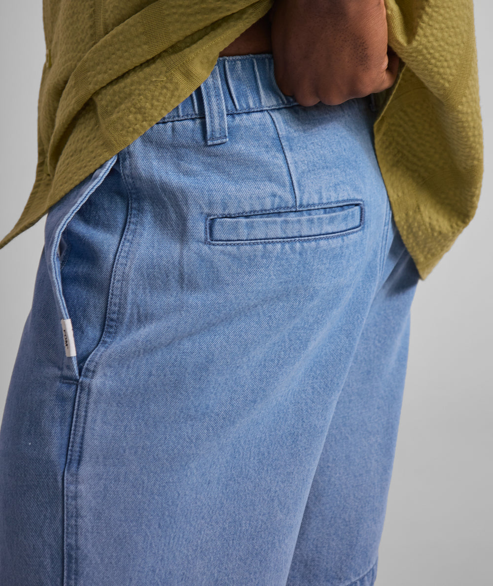 Mens Cotton Twill Shorts - Blue