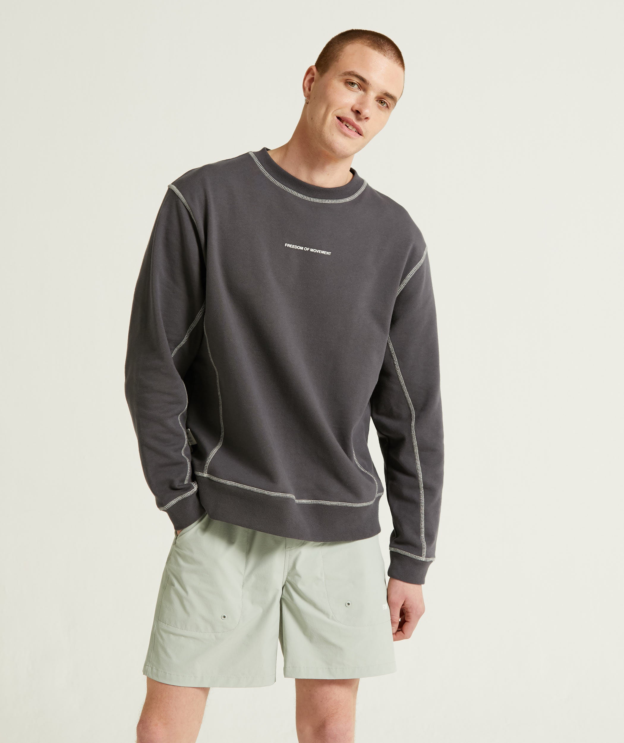 Mens Crew Neck Sweatshirt - Charcoal