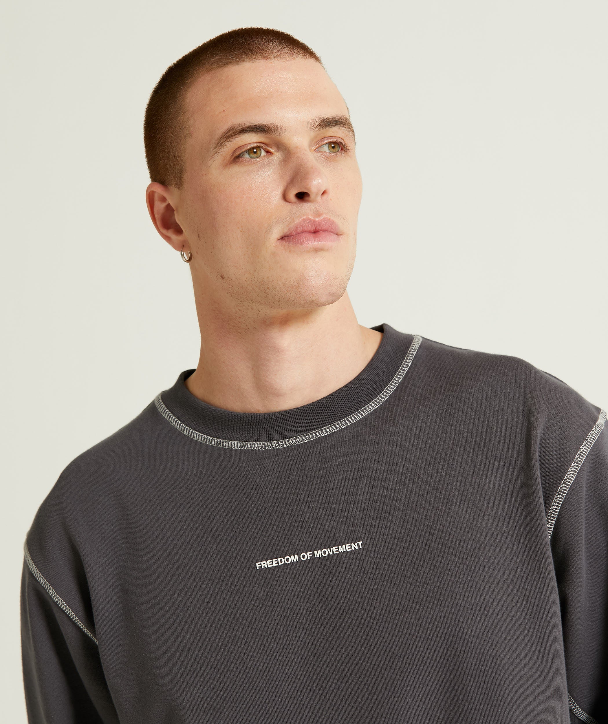 Mens Crew Neck Sweatshirt - Charcoal