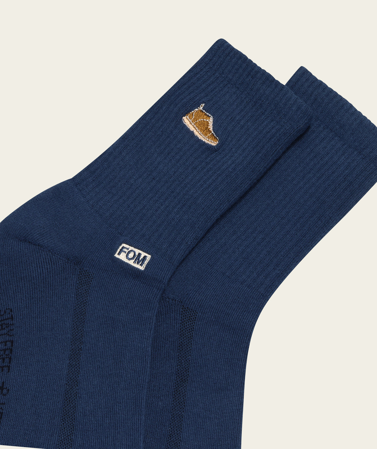 Mens Crew Sock - Airforce Blue/ Vellie Embroidery