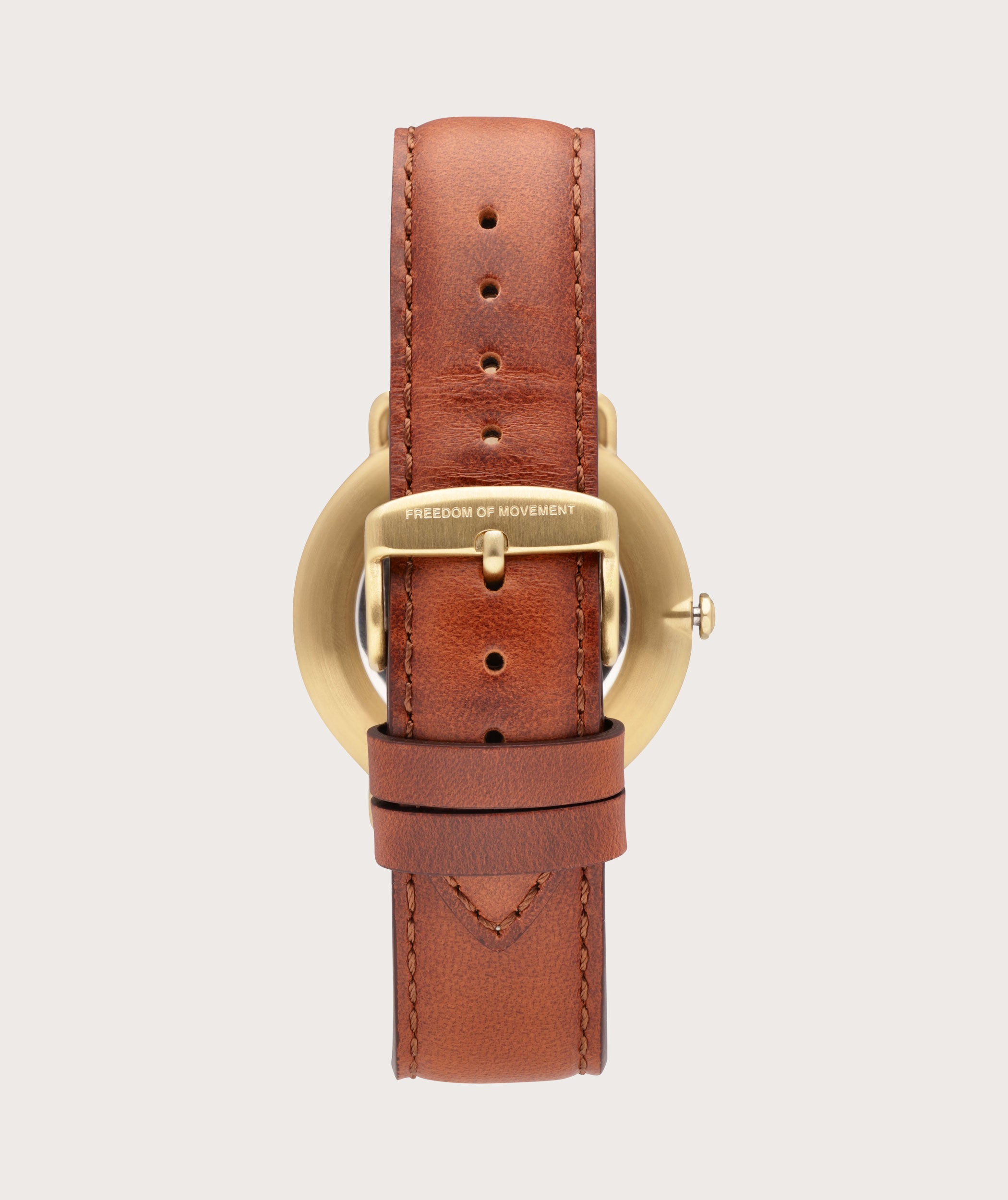 Pilot Navy/ Brushed Gold - Tobacco (42mm)