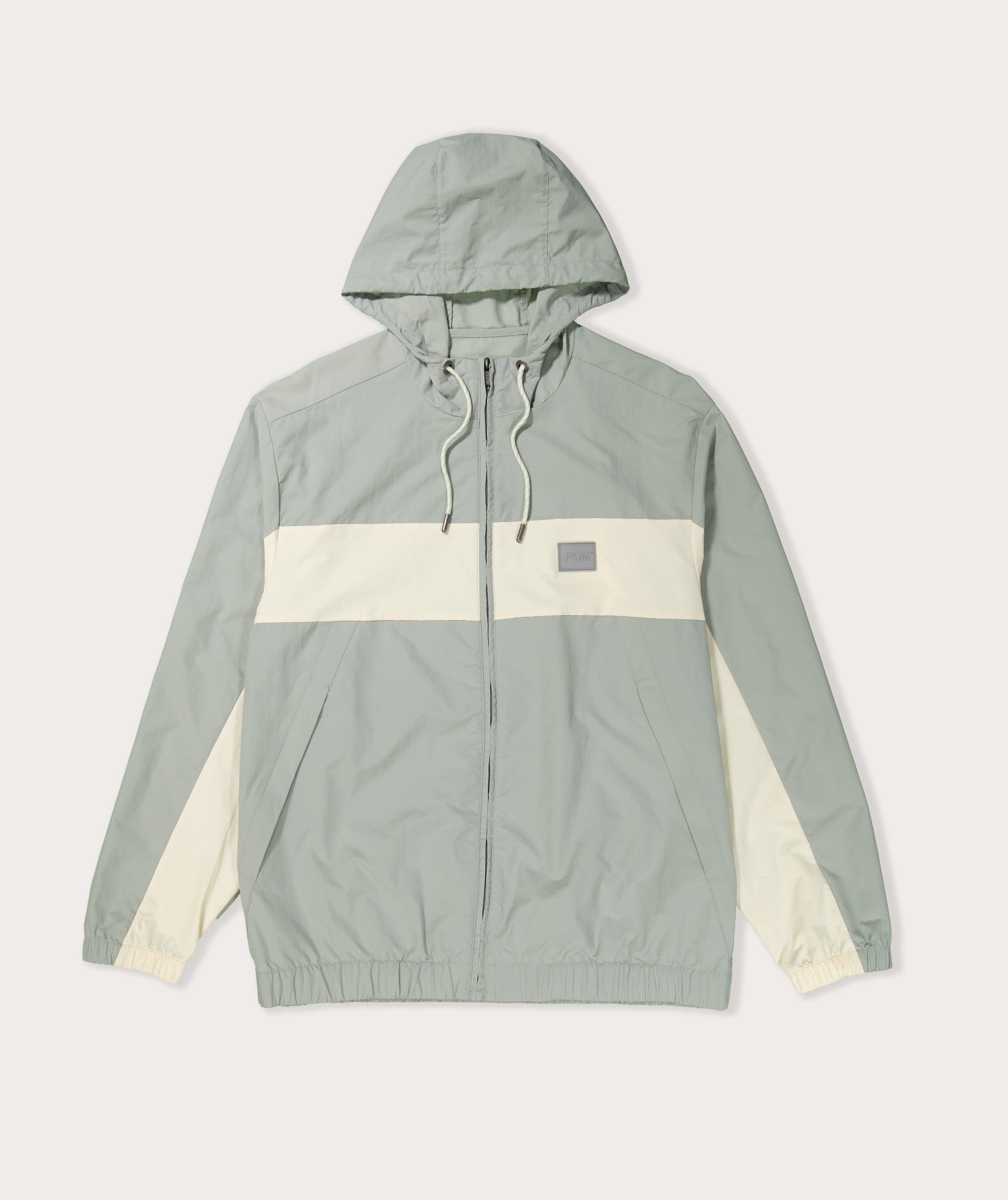 FOM Mens Nylon Jacket - White / Mineral Grey