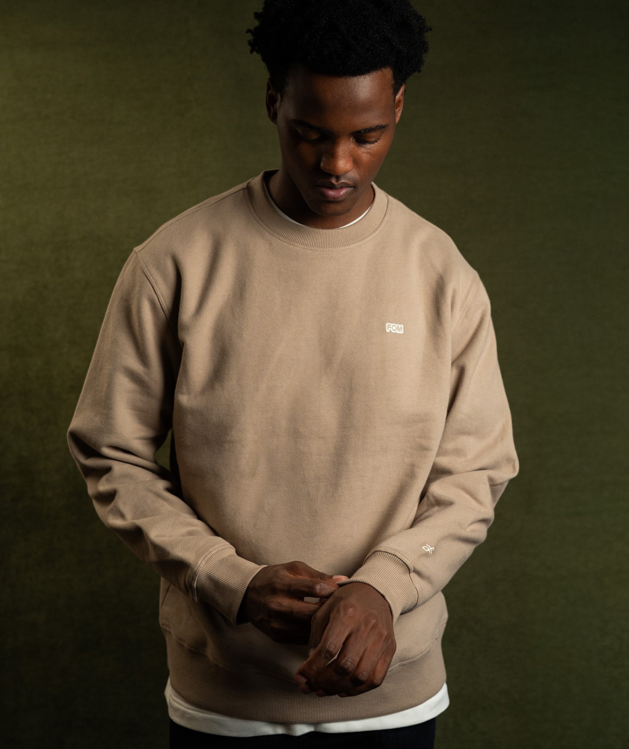 Mens Crew Neck Sweat - Putty