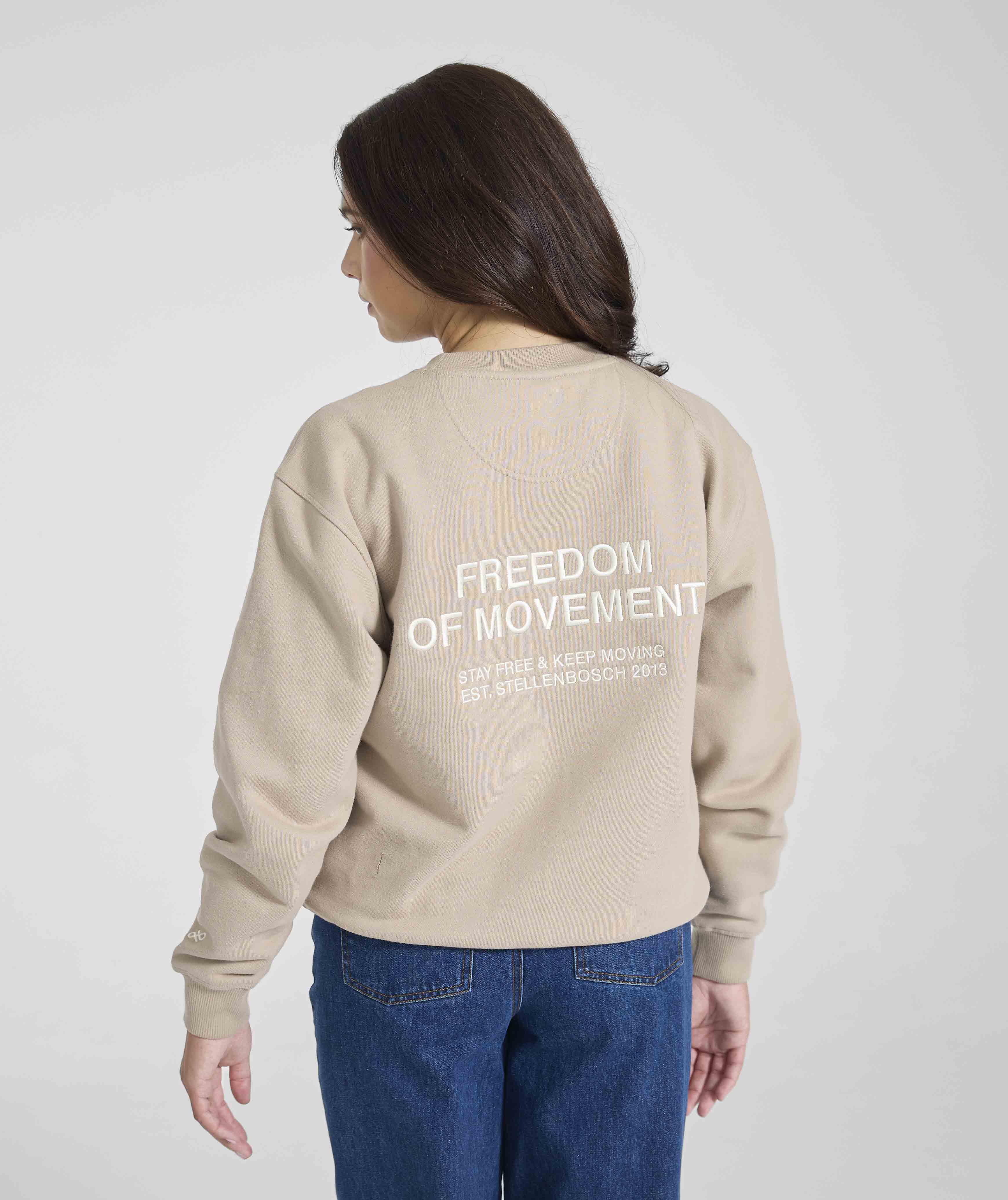 Ladies Crew Neck Sweat - Putty