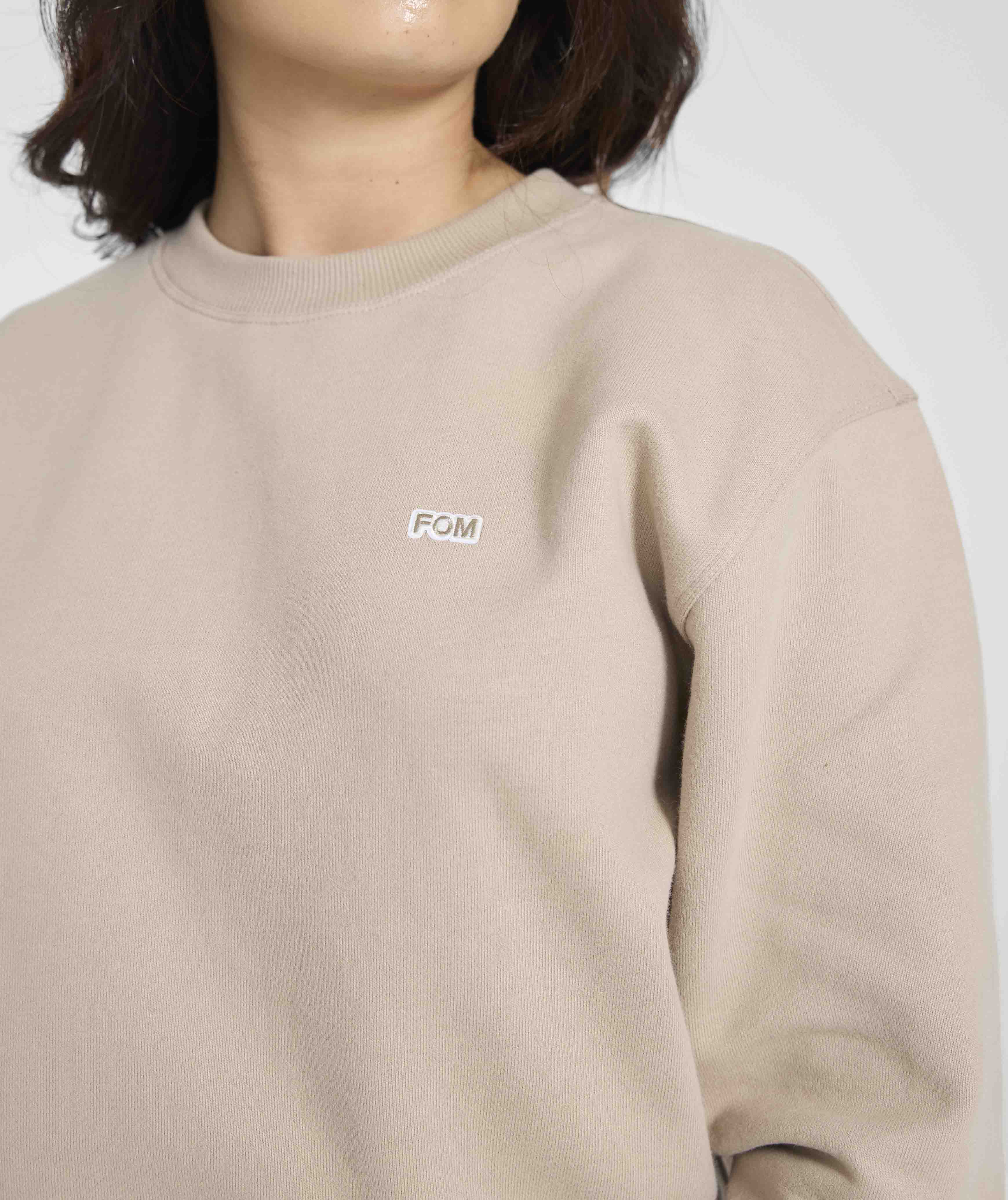 Ladies Crew Neck Sweat - Putty