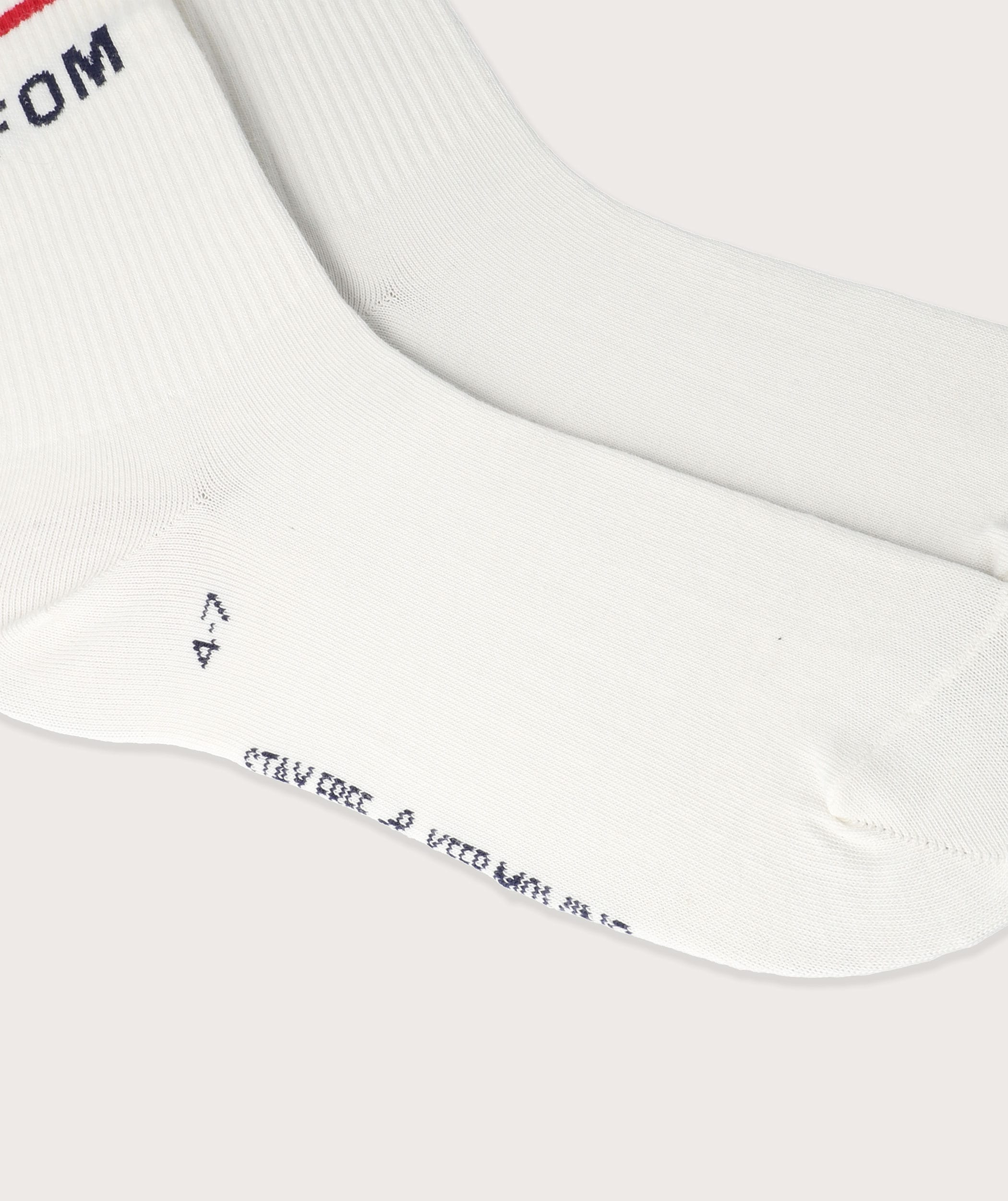 Socks FOM Crew - Beige/ Navy & Red (Size 7-11)