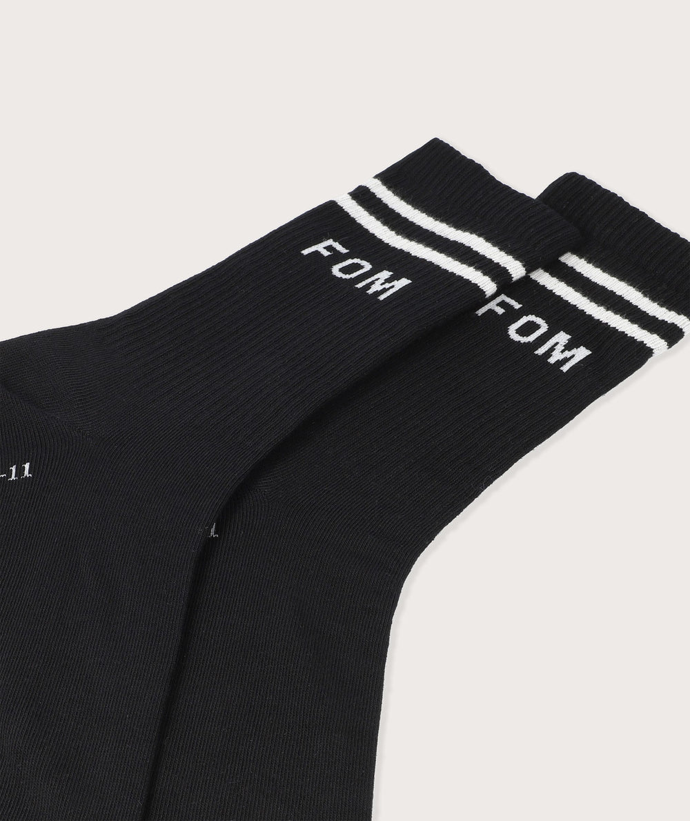 Socks Crew - Black/ White Stripes (Size 8-12)