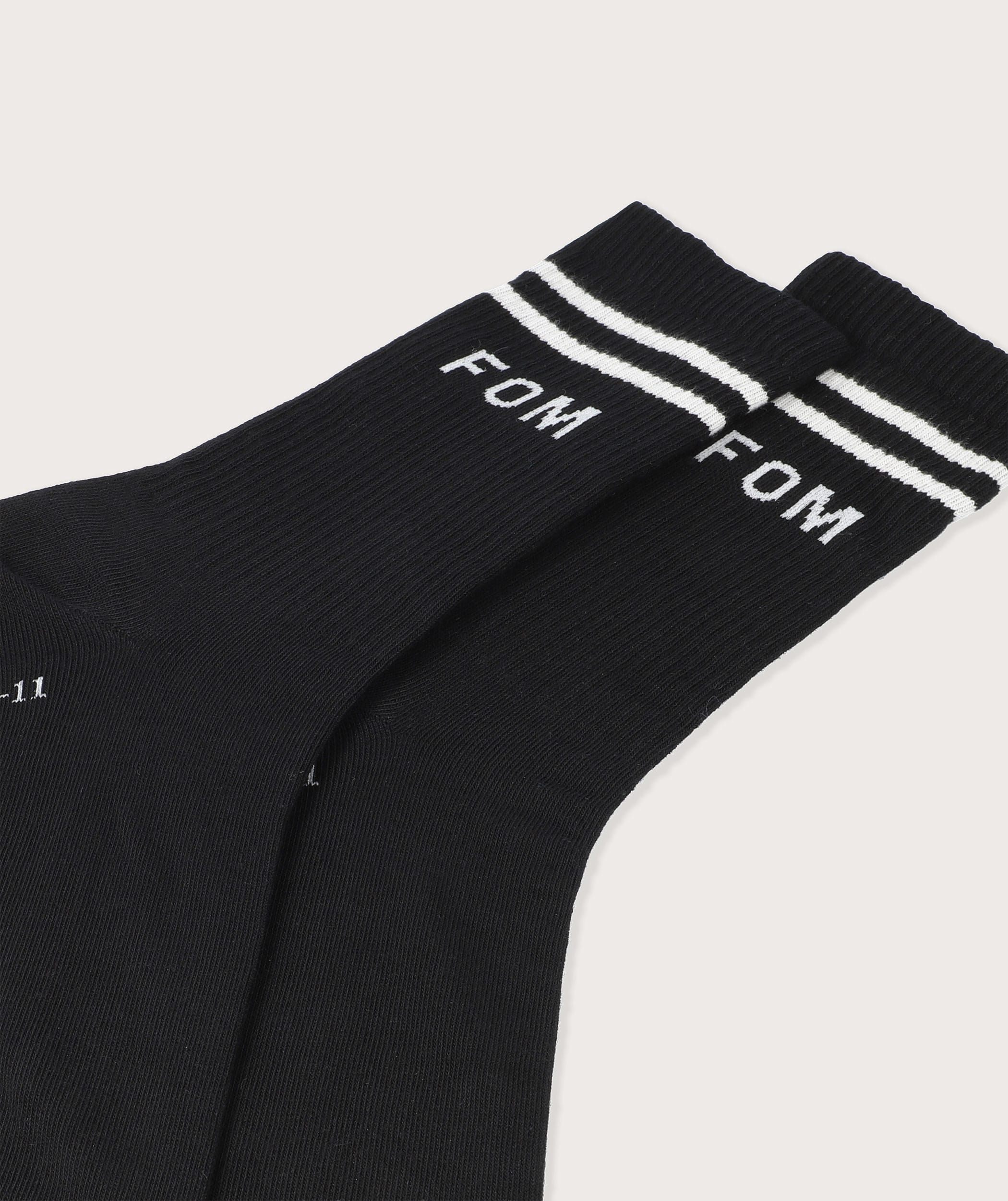 Socks Active - Black/ White FOM Stripes (Size 4-7)