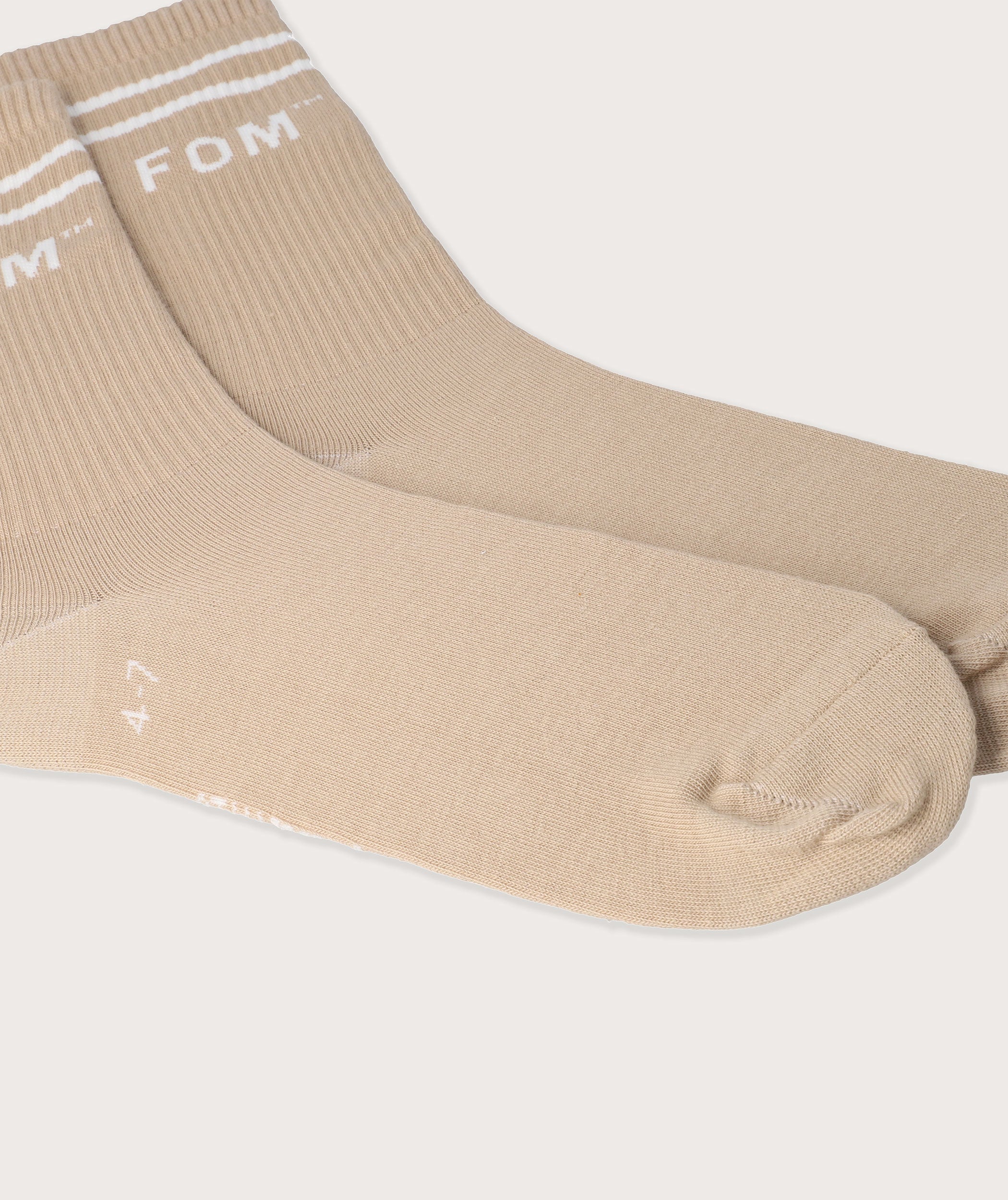 Socks FOM Crew Stone / White Stripes (Size 4-7)