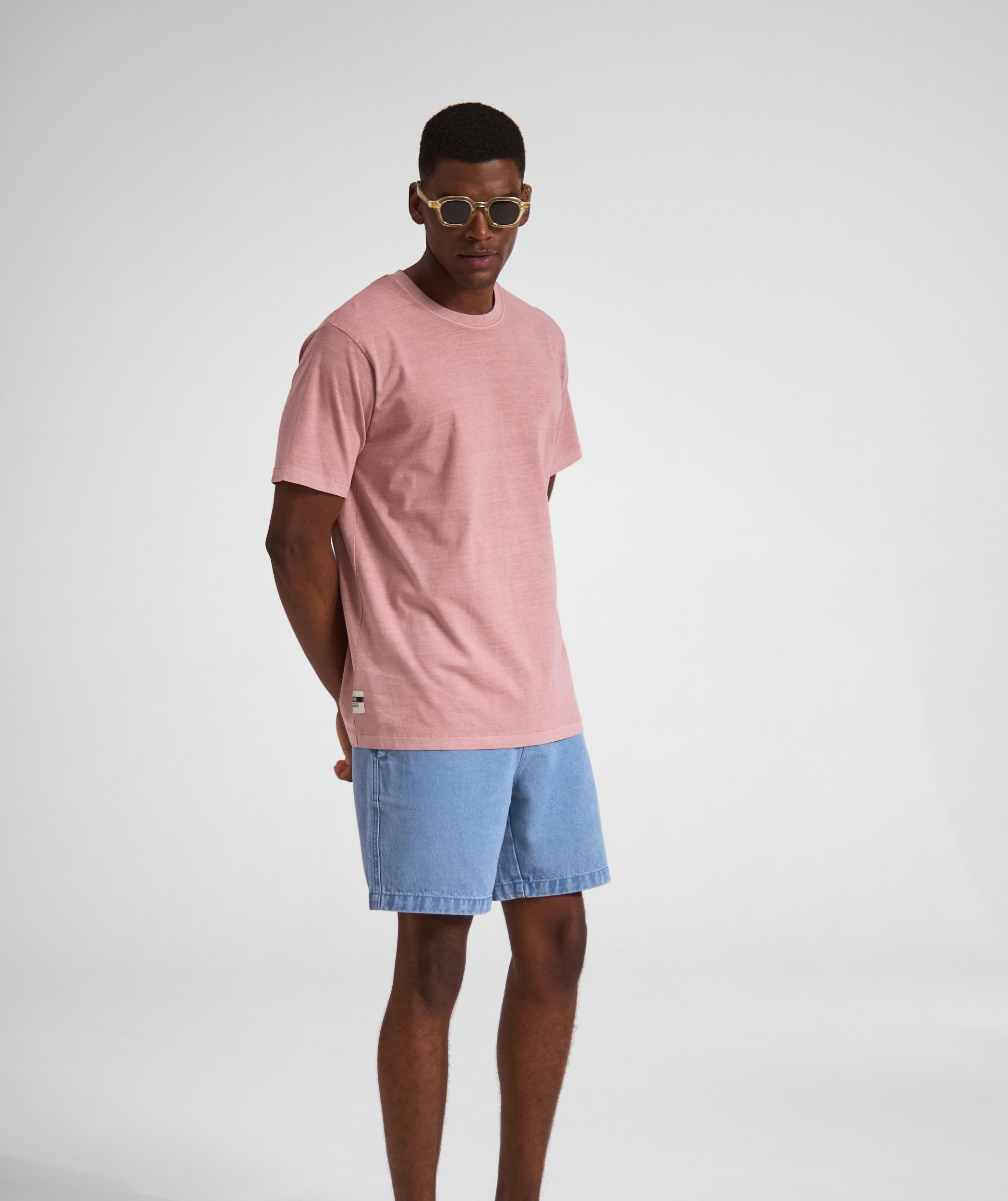 Mens Vintage Washed Tee - Powder Pink