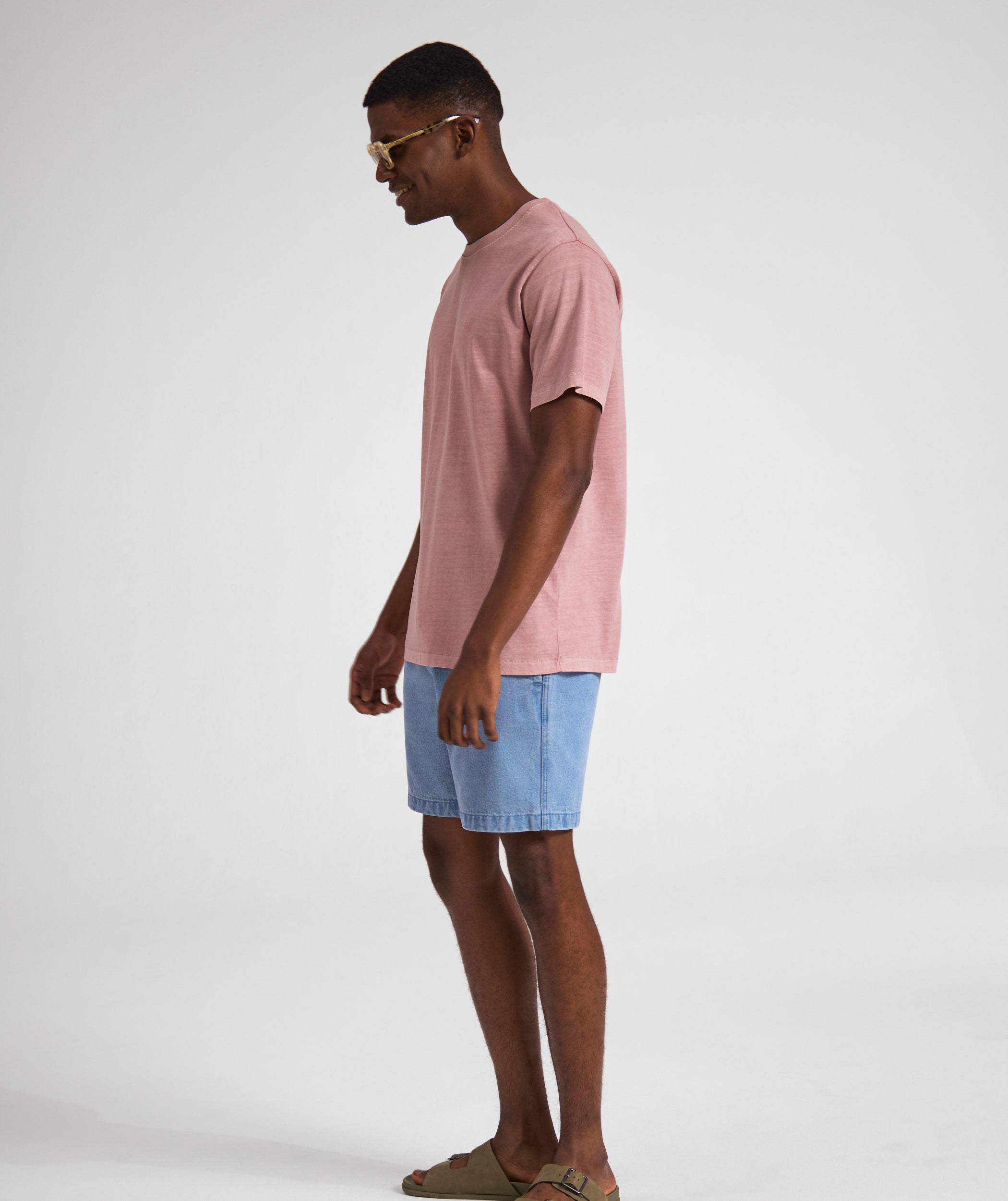 Mens Vintage Washed Tee - Powder Pink