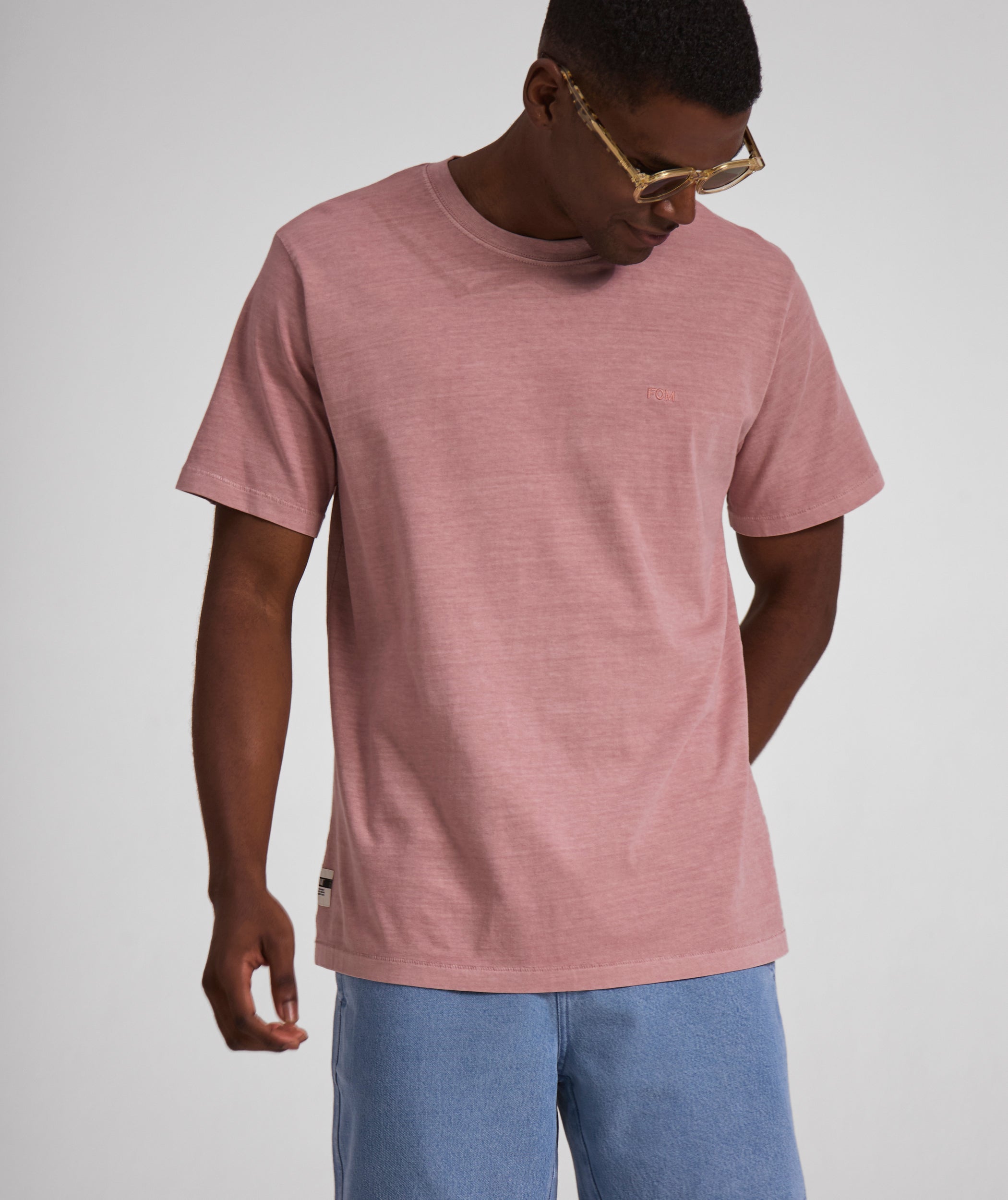 Mens Vintage Washed Tee - Powder Pink