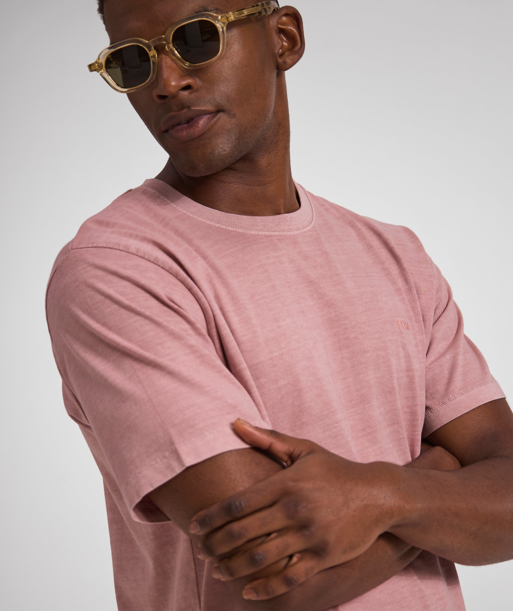 Mens Vintage Washed Tee - Powder Pink
