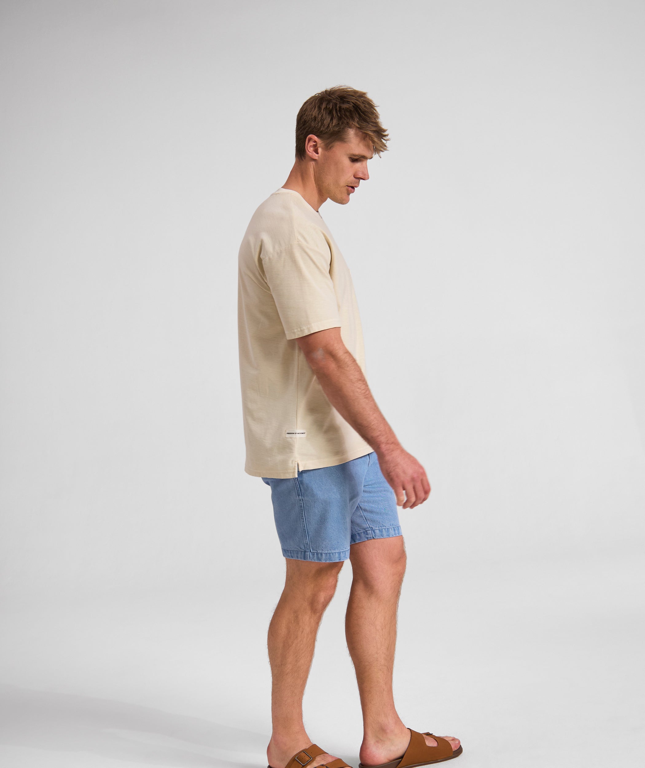 Mens Washed Pocket Tee - Sand