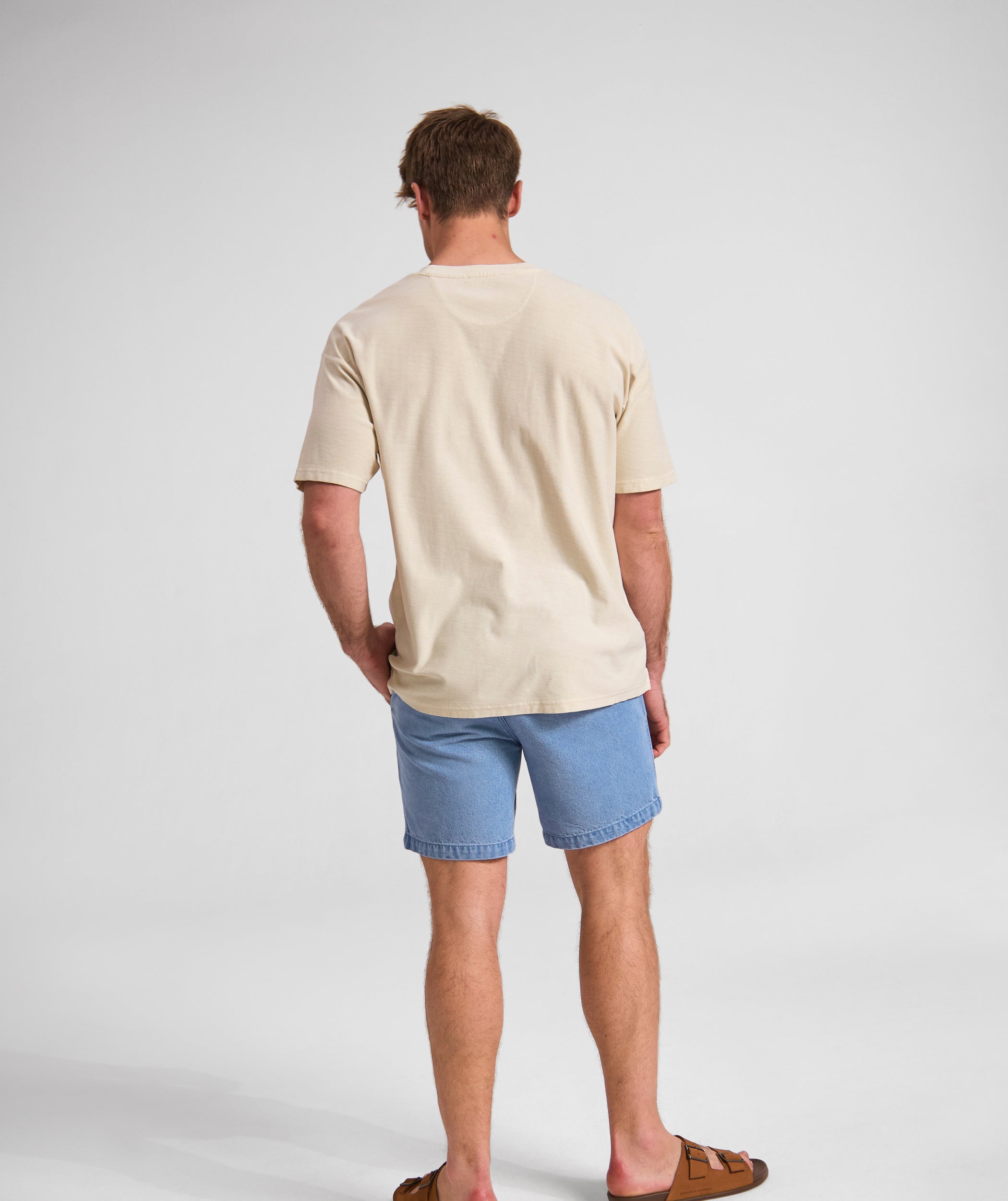 Mens Washed Pocket Tee - Sand