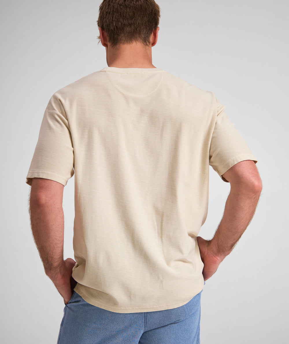 Mens Washed Pocket Tee - Sand