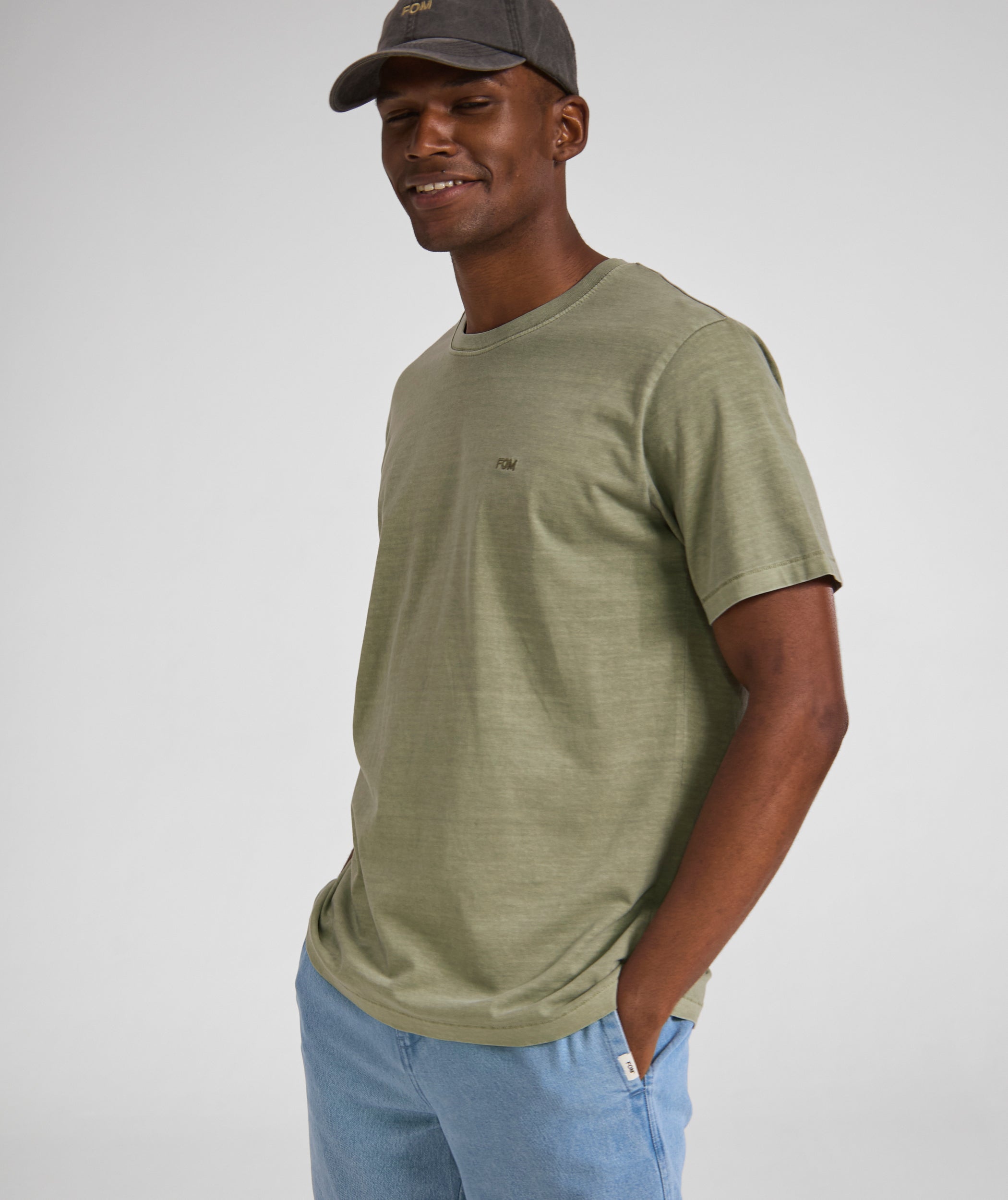 Mens Vintage Washed Tee - Sage