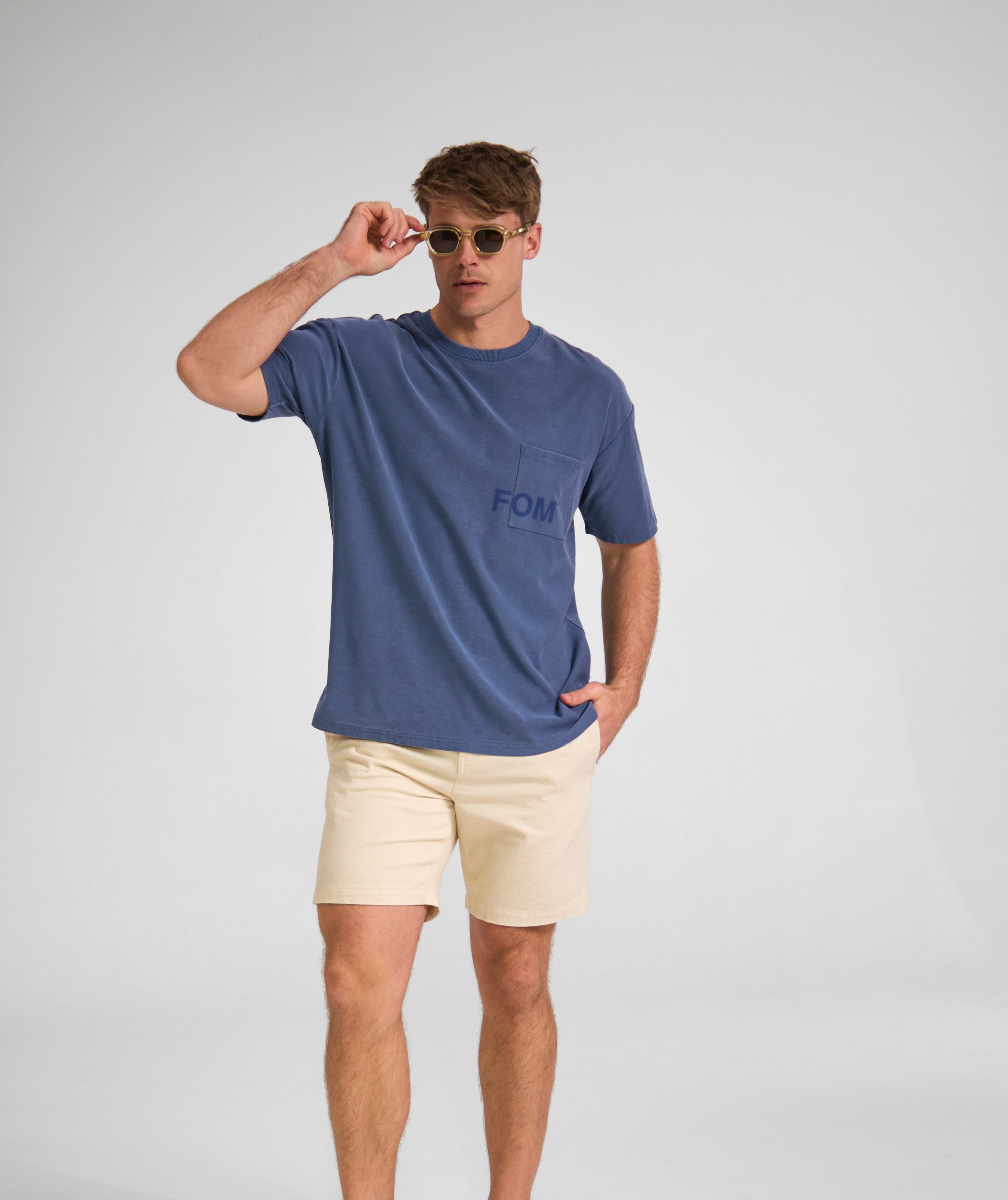 Mens Washed Pocket Tee - Blue