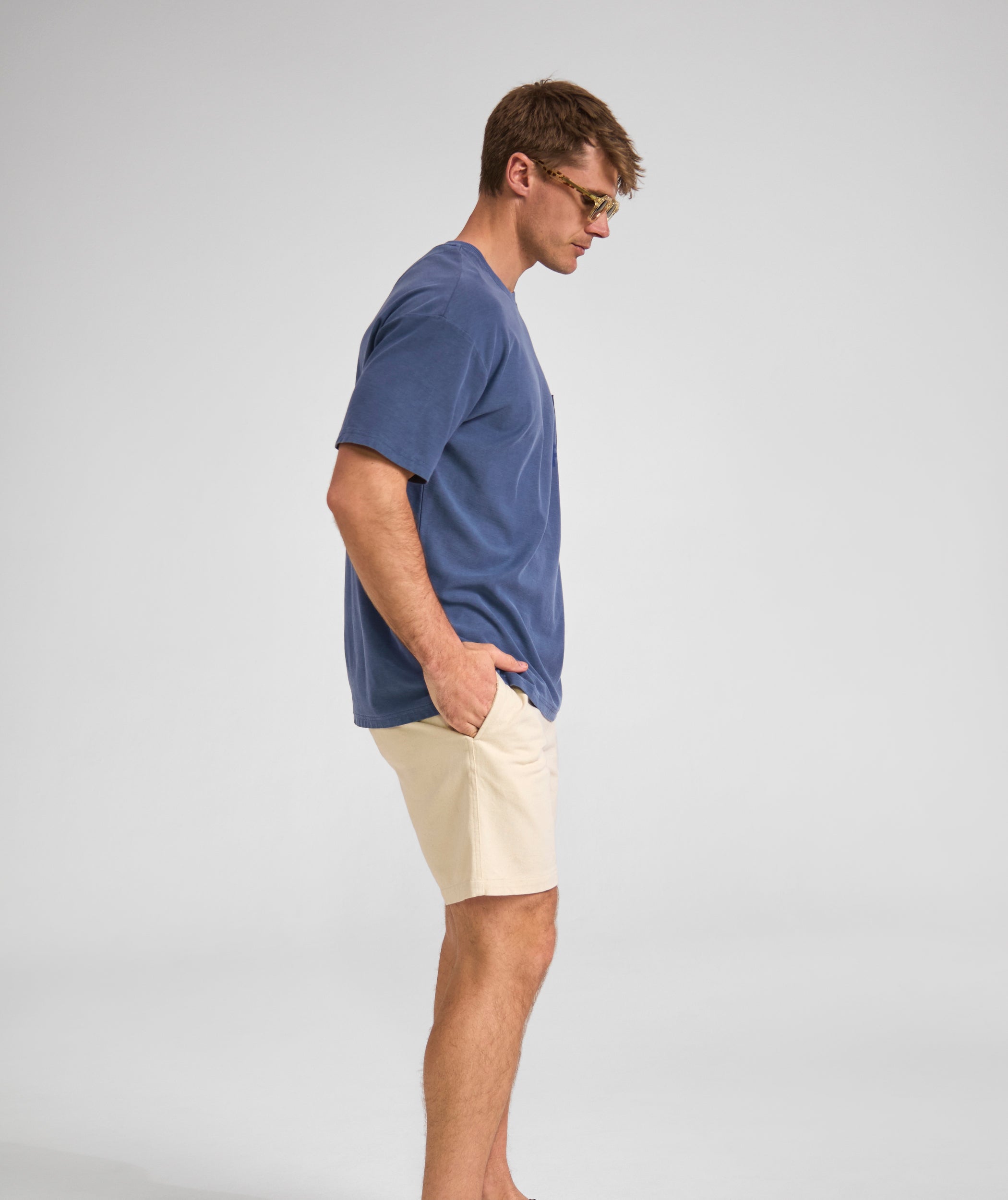 Mens Washed Pocket Tee - Blue