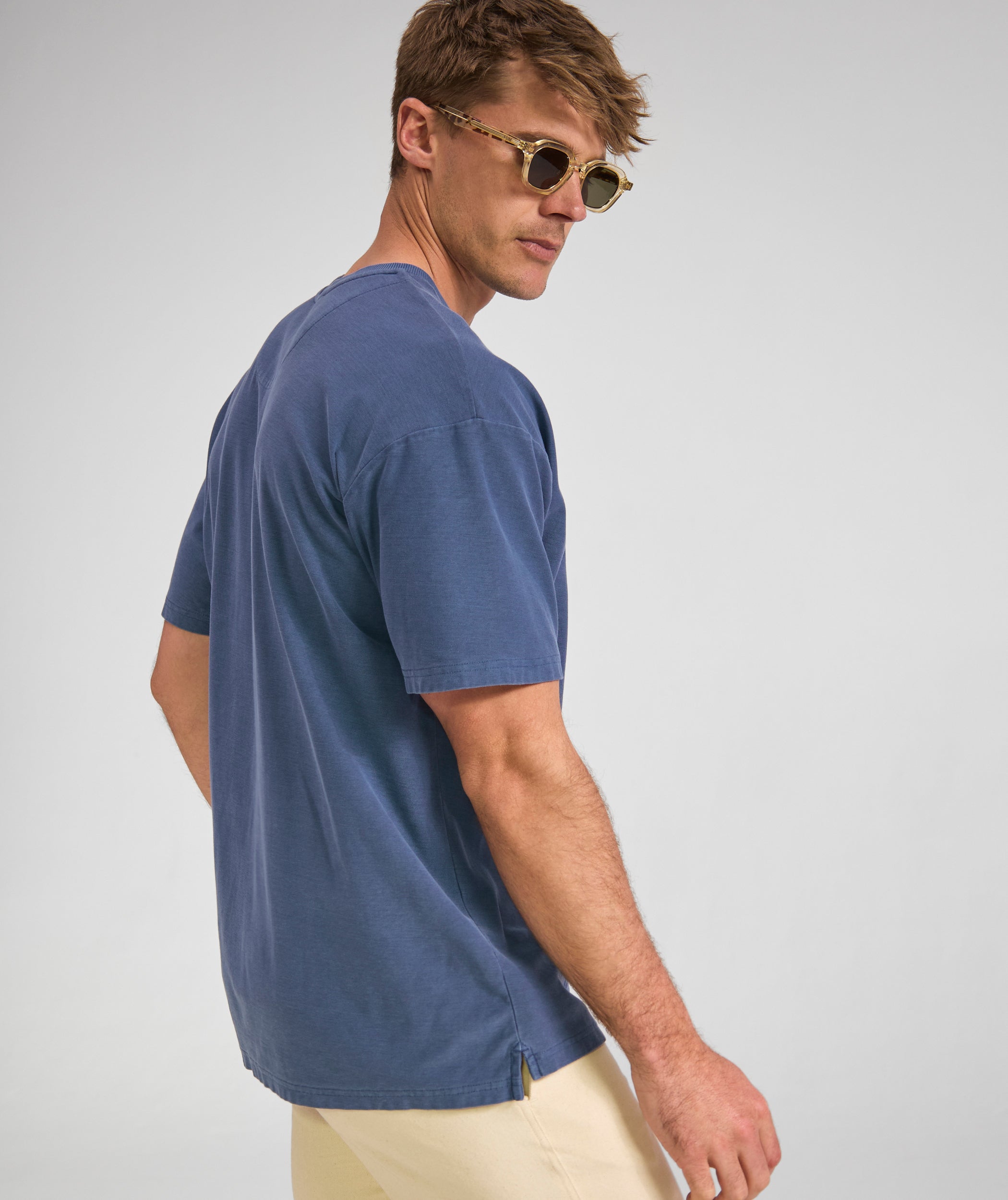 Mens Washed Pocket Tee - Blue