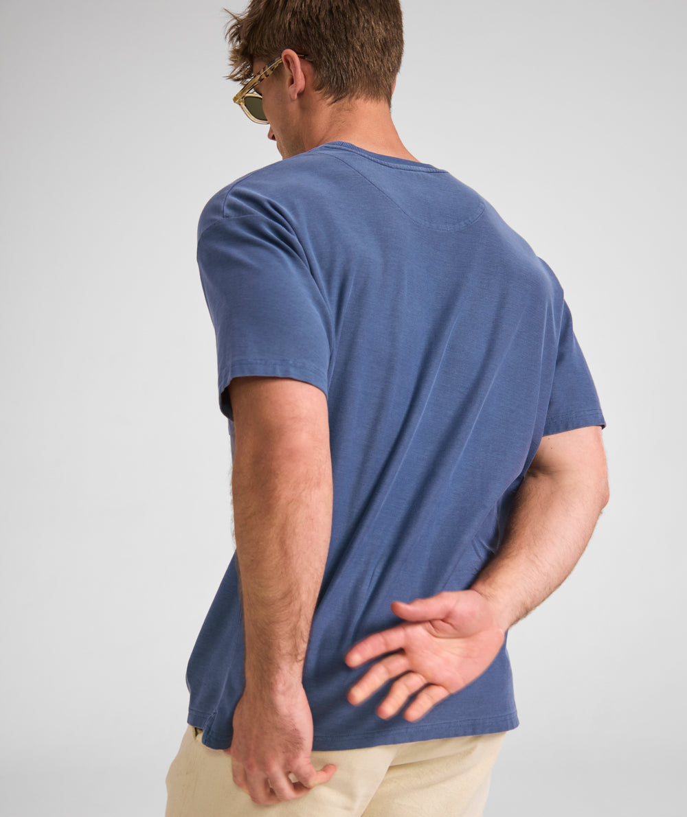 Mens Washed Pocket Tee - Blue