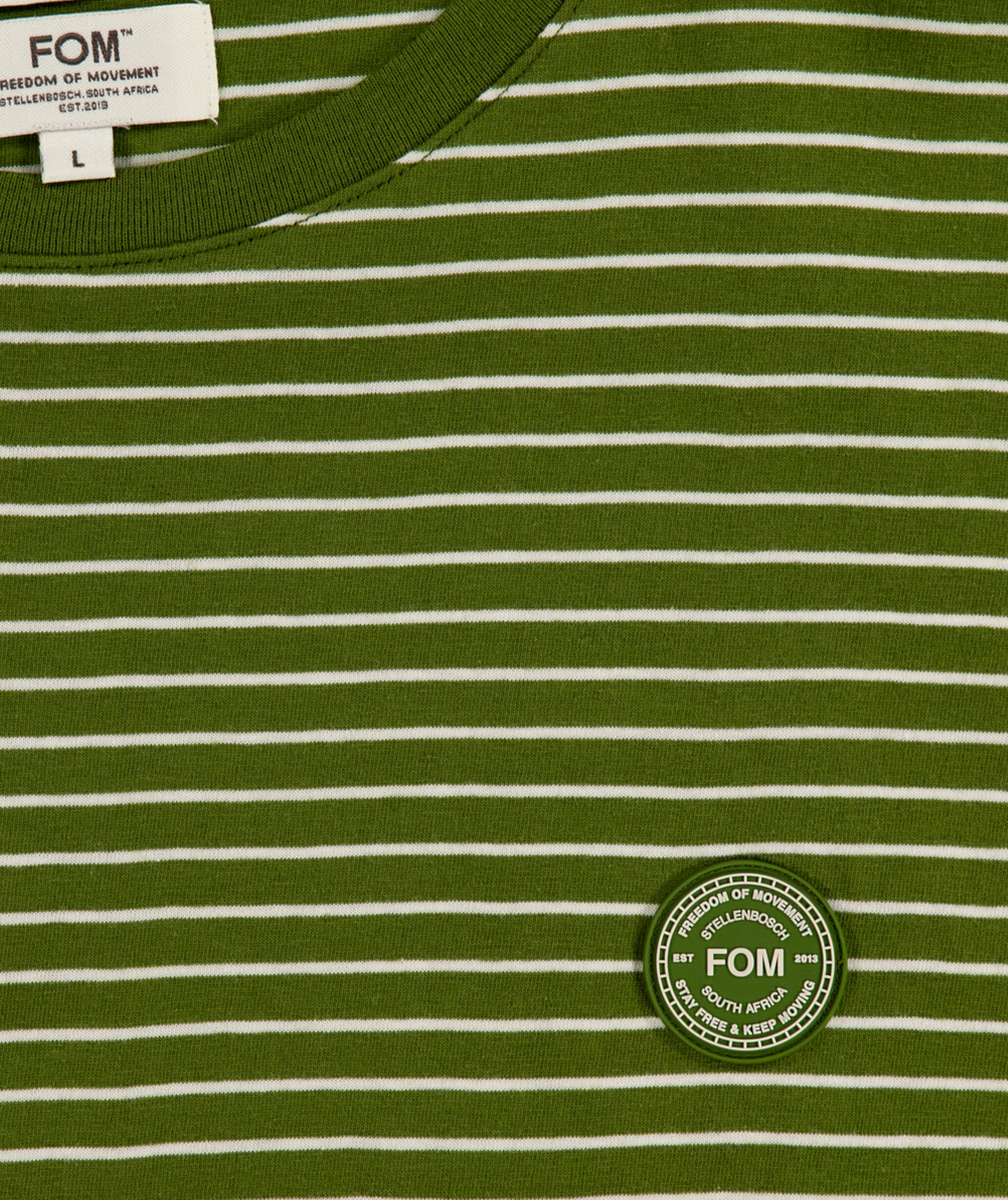 Mens Standard Cotton Stripe Tee -  Treetop Stripe