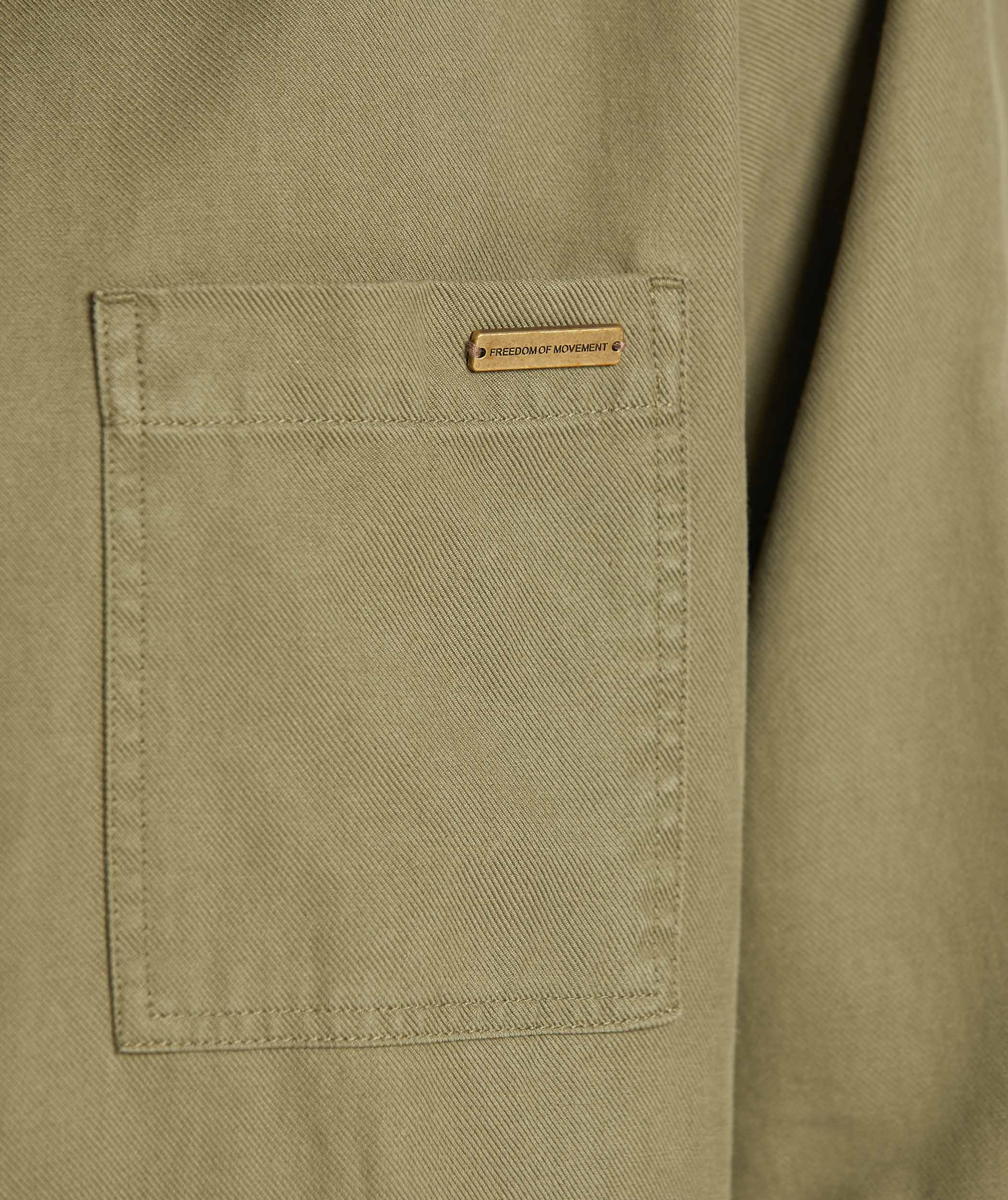 Mens Tencel Long Sleeve Shirt - Olive Green