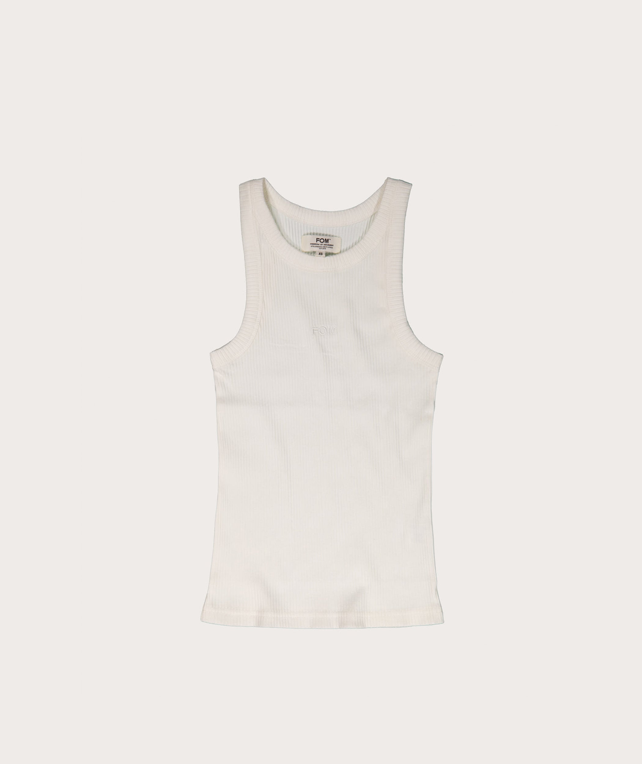 Ladies Ribbed Tank Top - White
