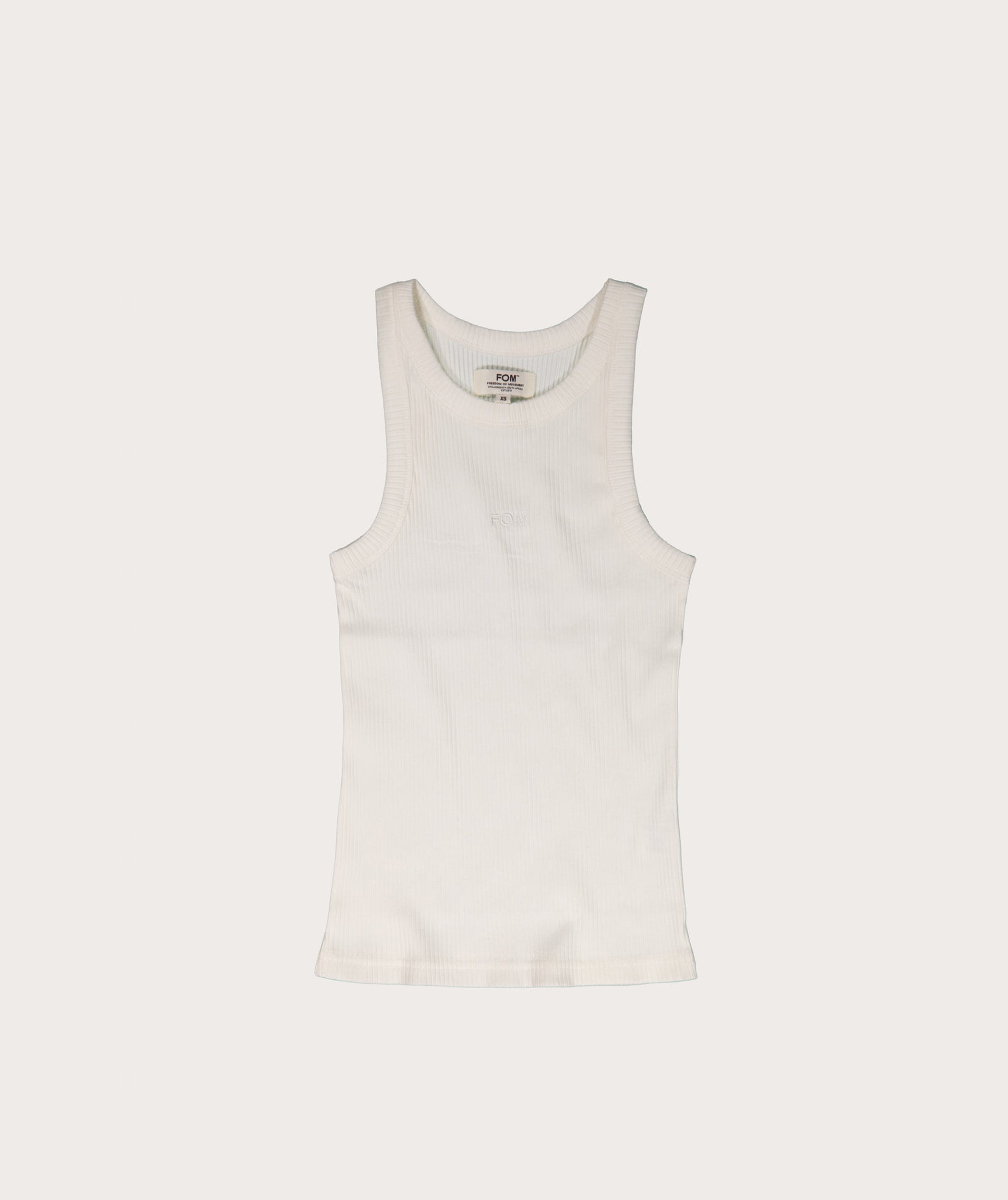 Slim Ribbed Tank Top, white