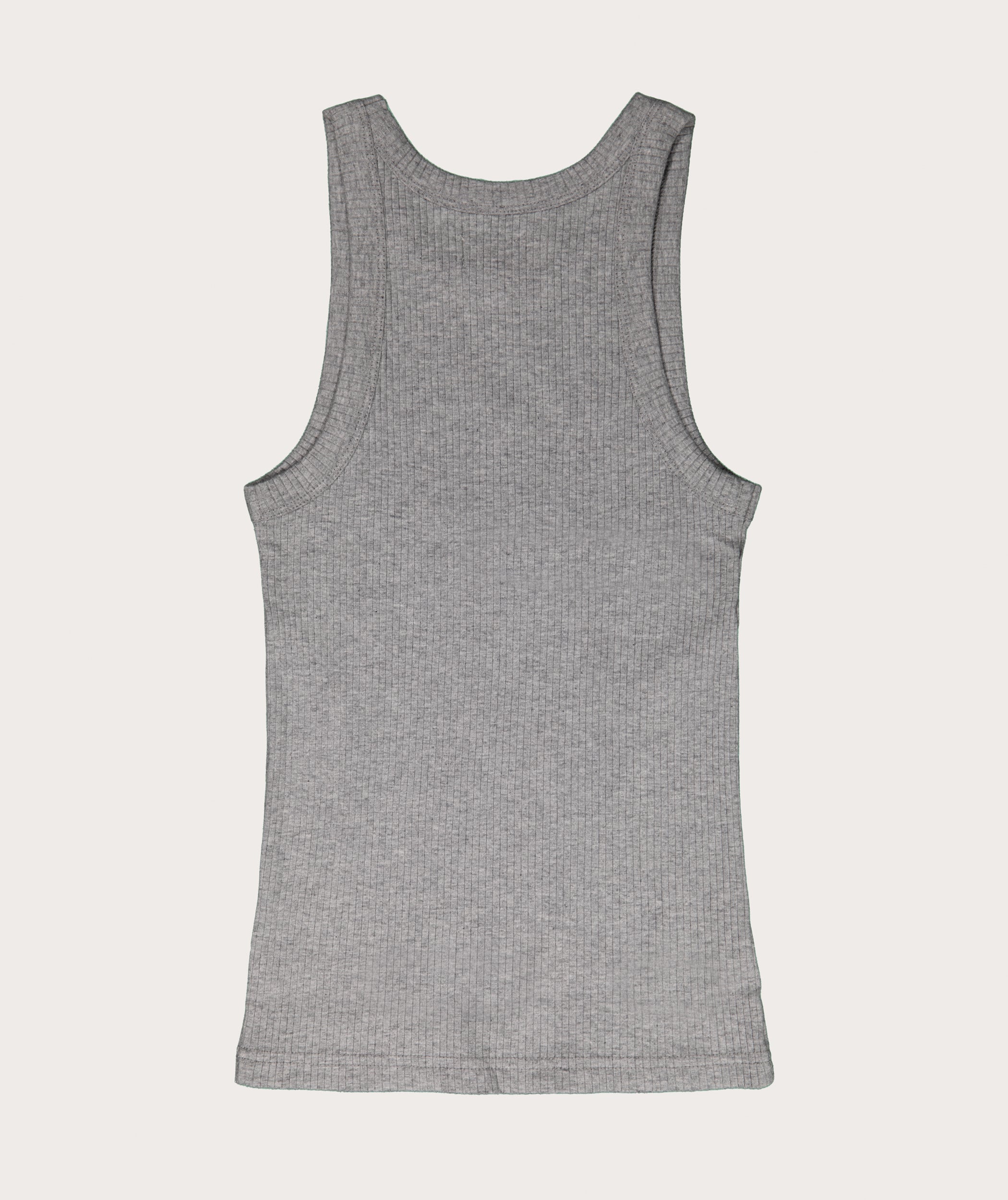 Ladies Ribbed Tank Top - Grey Melange