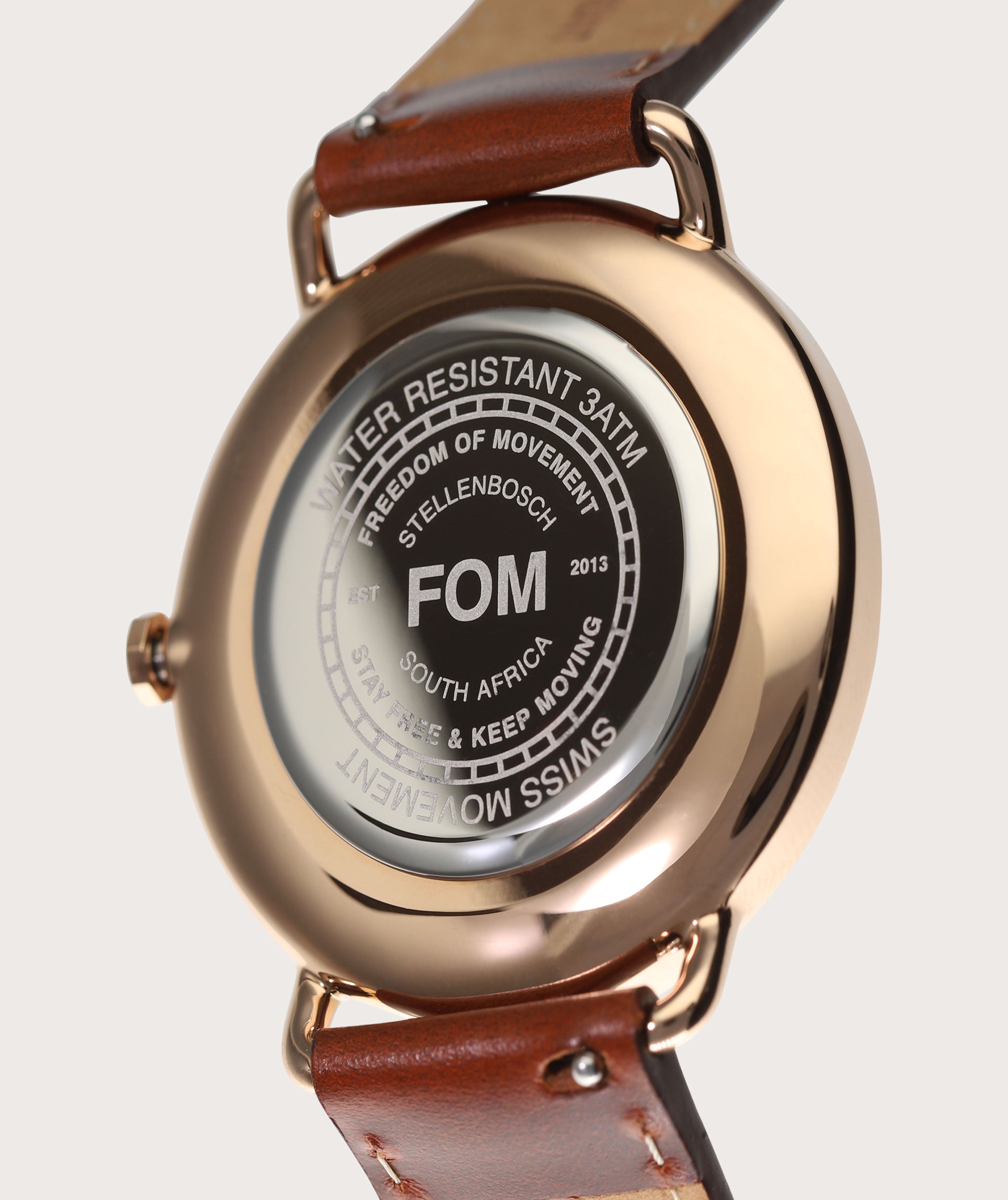 Balboa White/ Rose Gold - Tobacco (38mm)